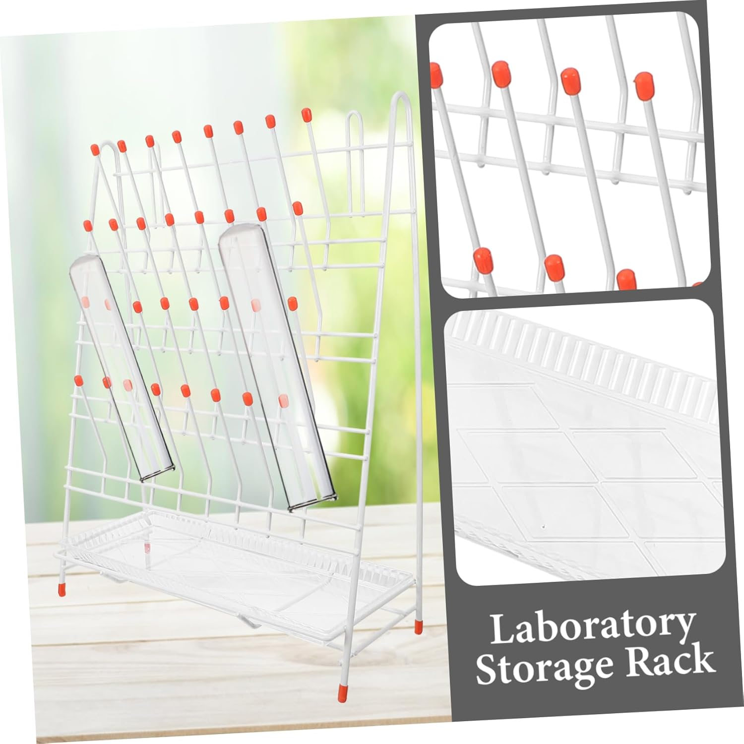 Test Tube Drying Rack Laboratory Draining Rack with Anti-Slip Pads Compact Design for Bottle Drying and Lab Use Sturdy Construction