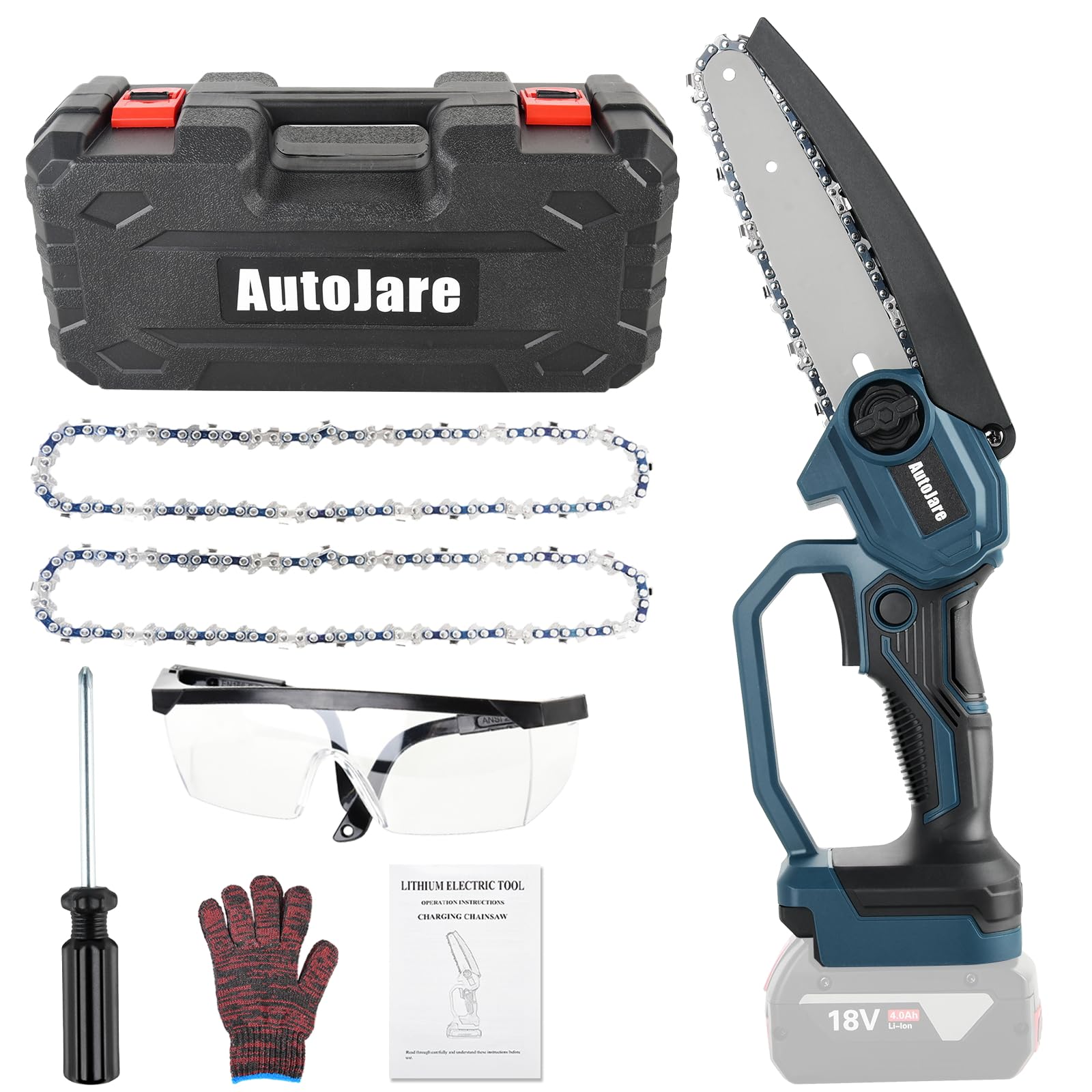6 zoll Mini Kettensäge Kompatibel mit Bosch 18V Batterie Bürstenlose Elektro Säge zum Schneiden von Baumbeschneidung Holzschneiden Gartenarbeit (ohne Akku)