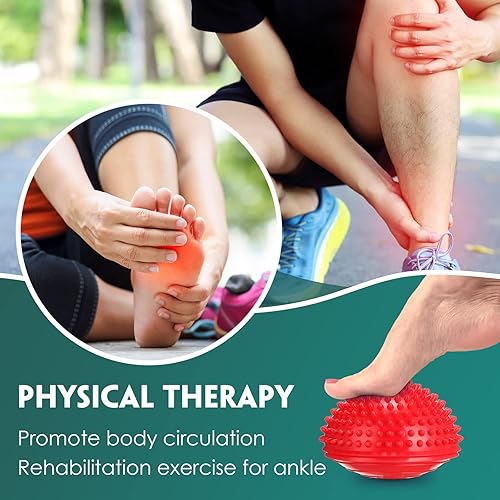 Miniatura 5 de Hungdao Paquete de 12 cápsulas de equilibrio de estabilidad, puntos con bomba de aguja, media punta, bóvedas de pelota de fitness para hombres y