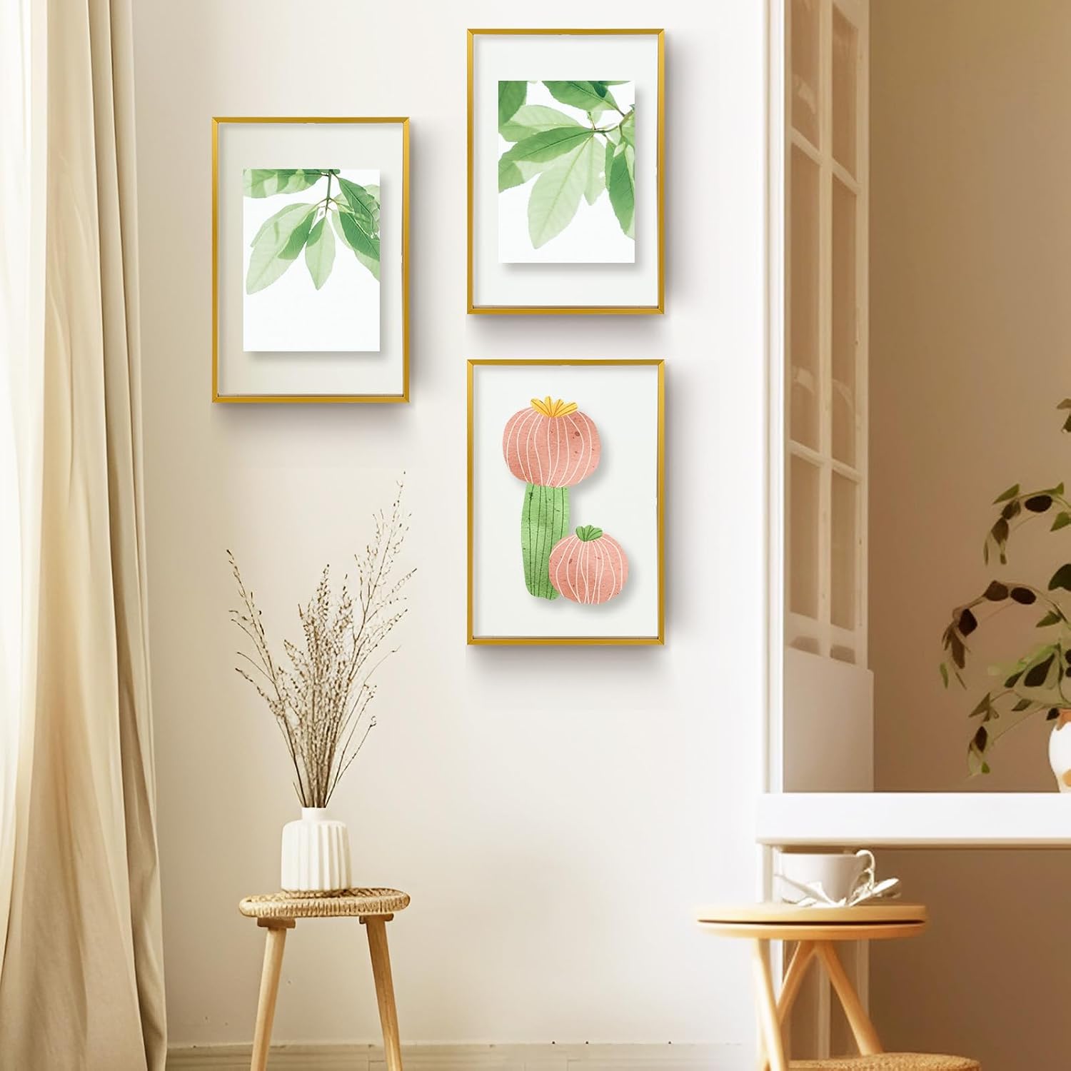 Golden State Art, 12x18 Floating Picture Frame Aluminum, Tempered Clear Glass Displays Any Size Photo Up to 12 x 18, for Home or Gallery Decoration (Bronze, 3 Pack)