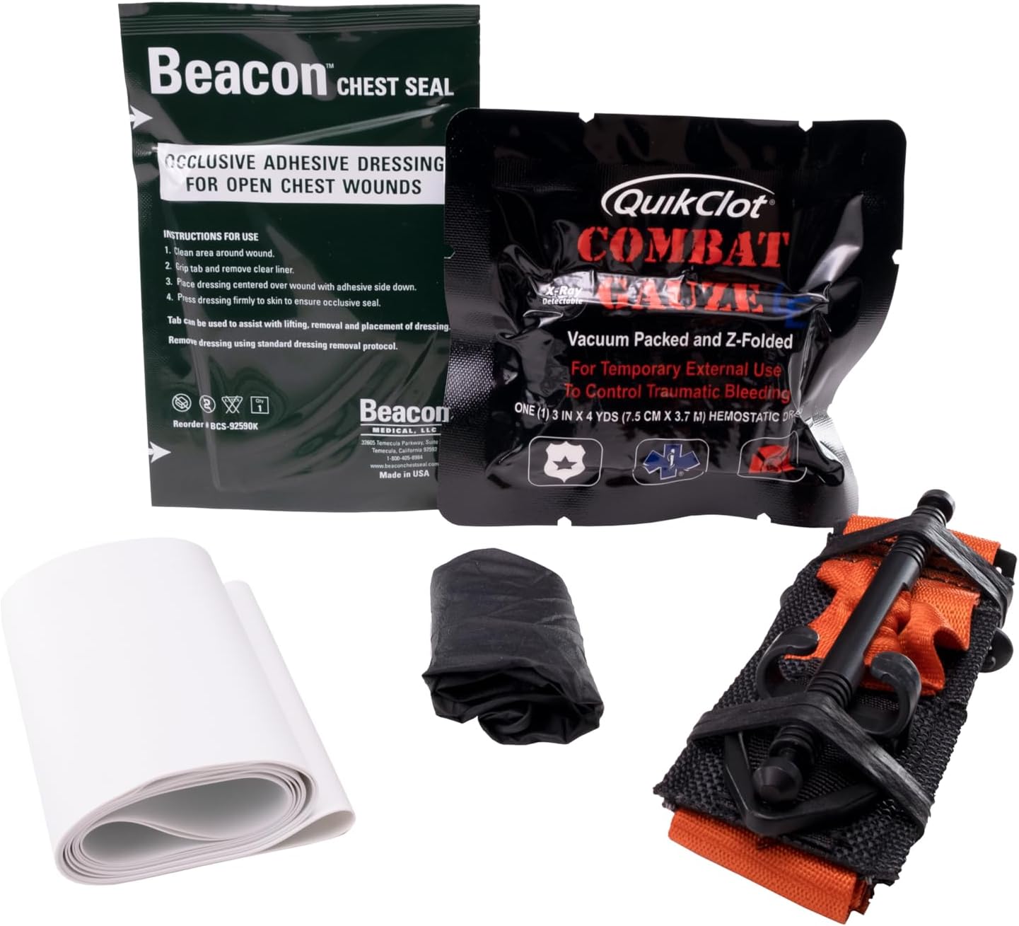 TacMed Solutions Pocket Medical Kit (PMK-LE) with Hemostatic Combat Gauze, Complete Trauma Kit for First Responders & Emergency First Aid Kit for Civilians