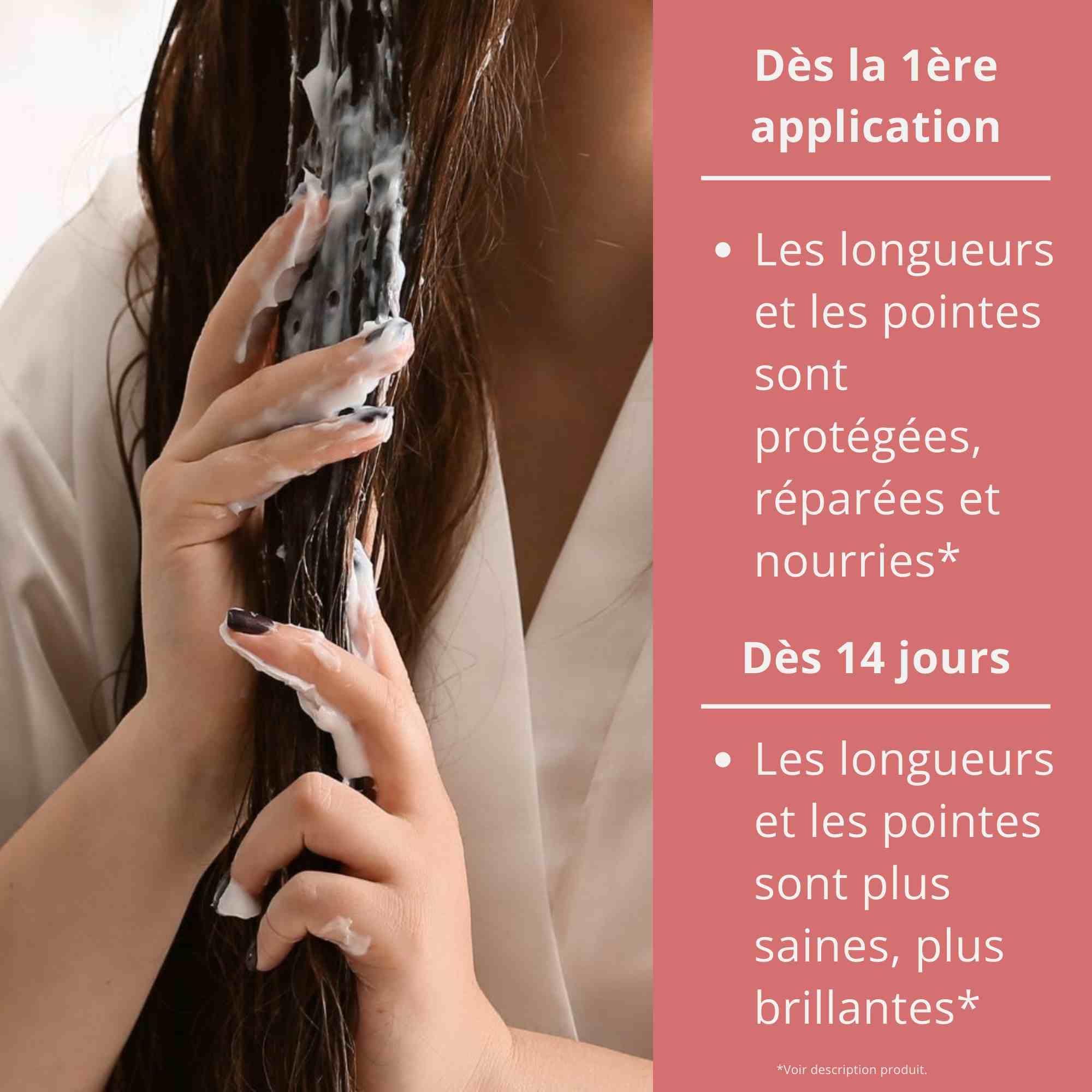 Masque à la soie - Soin Cheveux Longueurs et pointes – Nourrit, répare, protège – Acides aminés de soie, Beurres de karité et de cacao – Sans sulfate, sans silicone – 200ml