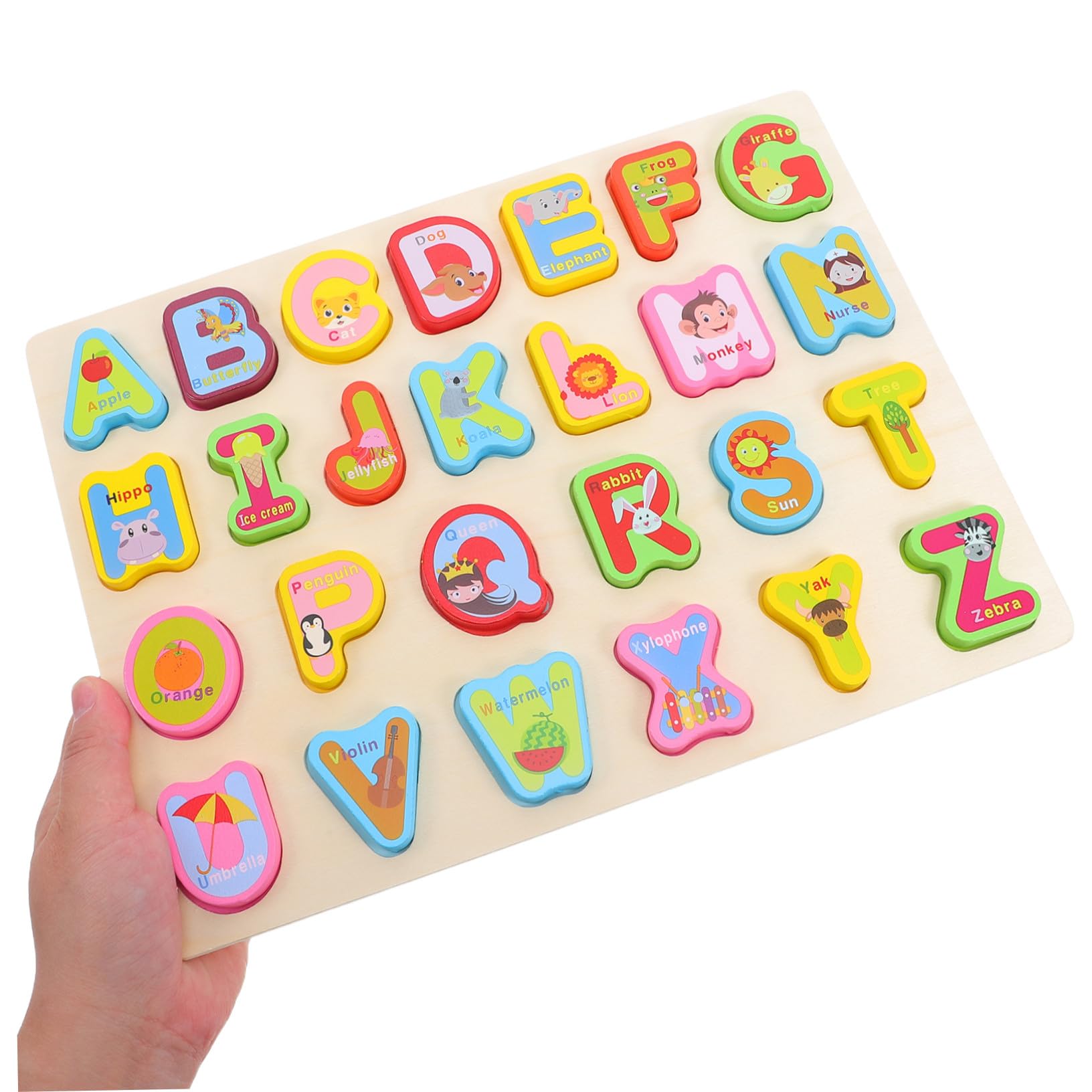 Puzzle in Legno 3 Pezzi per Bambini, Alfabeto Numeri Forme