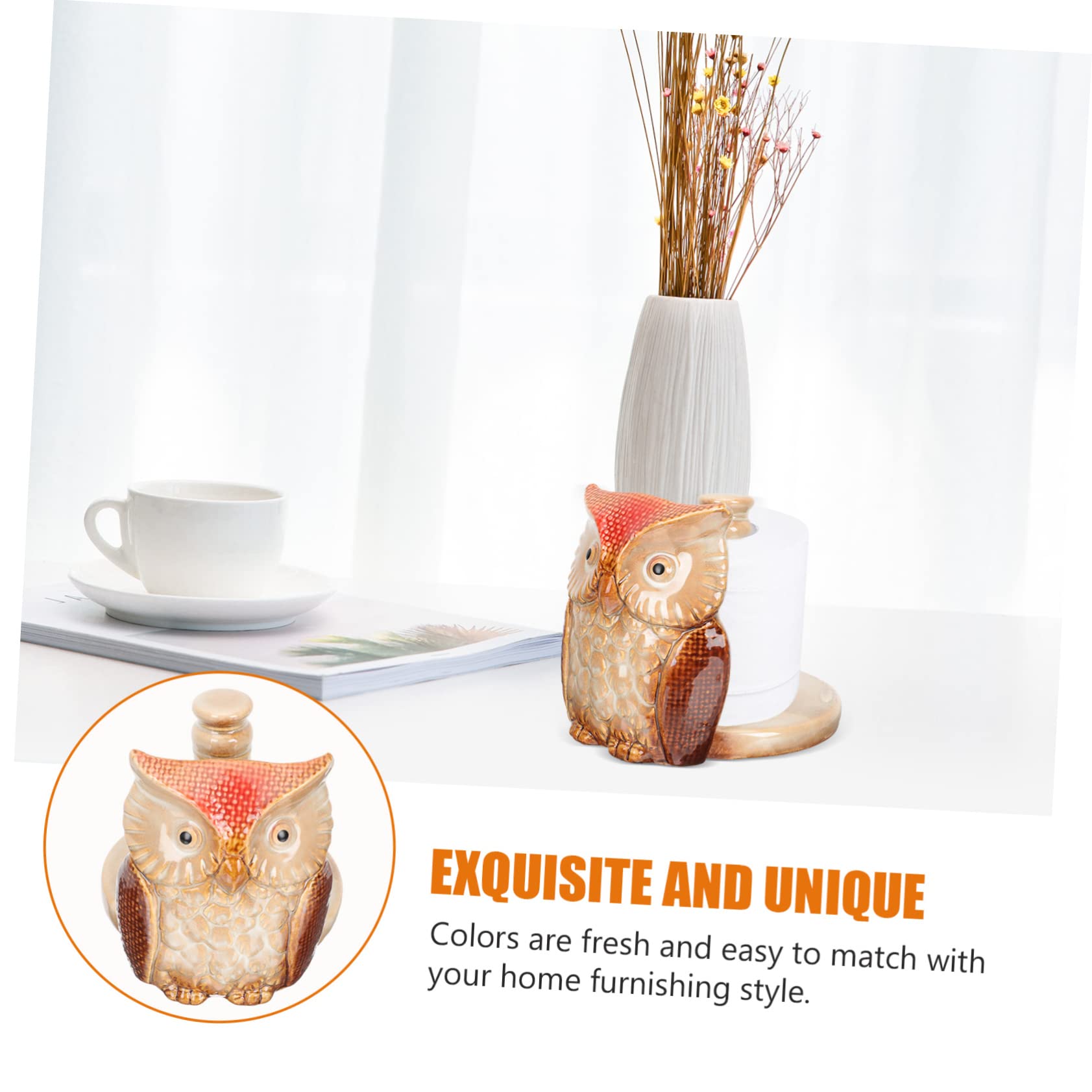 Portarotolo Organizza Rotolo Evitando Cadute Carta Igienica in Ceramica a Forma di Gufo Rosso Supporto Stabile e Creativo per Cucina e Bagno