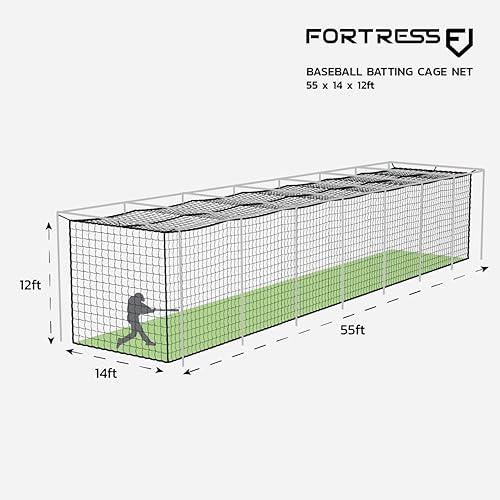 Miniatura 2 de Redes para Jaulas de Bateo de Béisbol Fortress  Redes Resistentes de HDPP Totalmente Cerradas para Béisbol y Sóftbol 14 Tamaños y 3 Opciones de