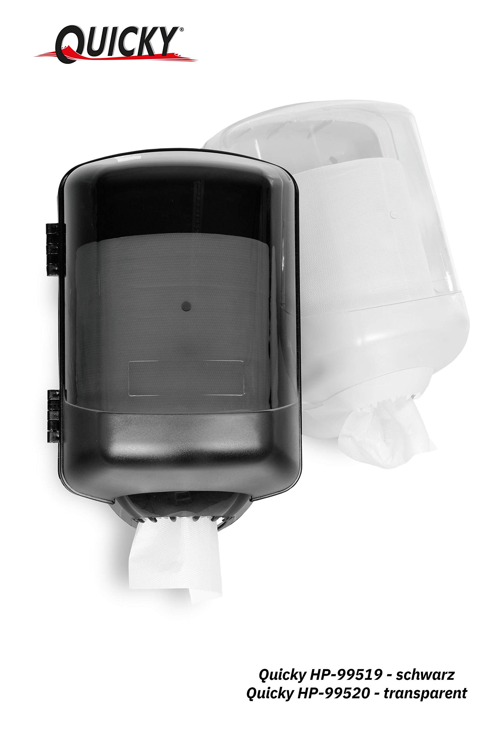Dispensador de papel de limpieza rápido con cerradura. Color negro, para rollos de hasta 22 cm (1 x 1 artículo)