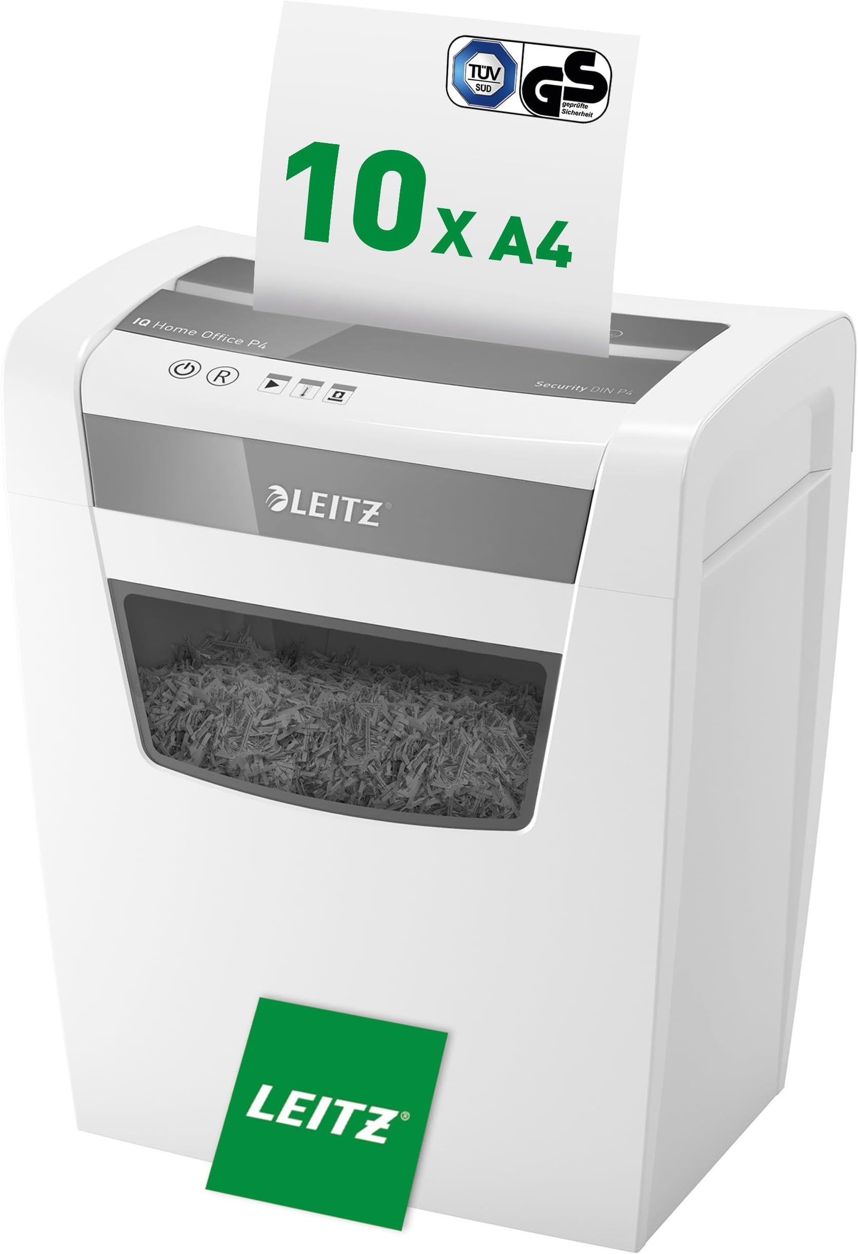 IQ Home Office Cross Cut Paper Shredder, Shreds 12-10 Sheets (70-80 gsm), 23L Bin, White, 80091000