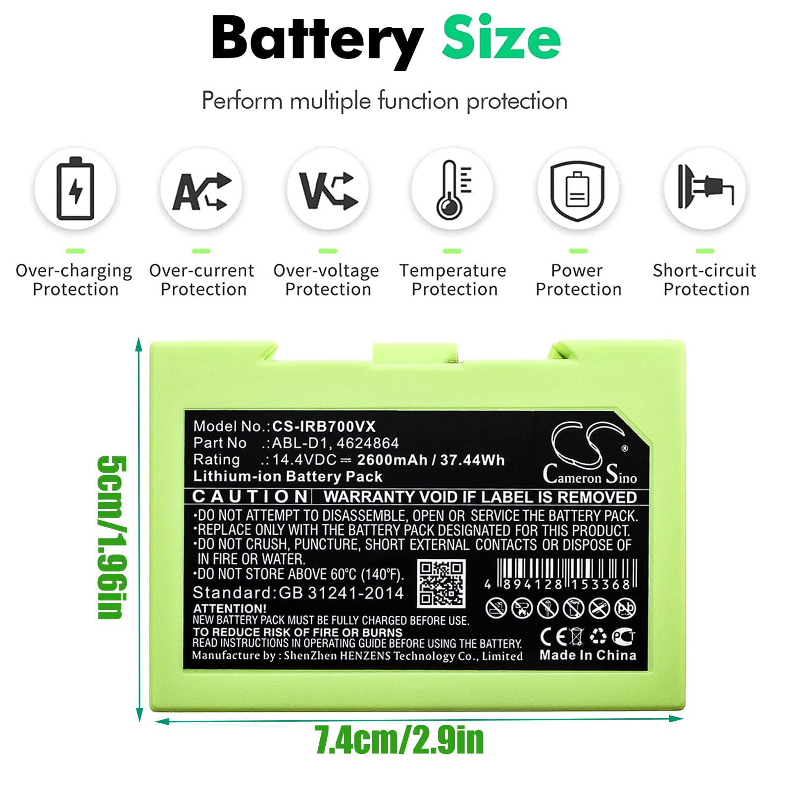 Amazon.com: 2600mAh Replacement Battery for iRobot Roomba i7, i7+