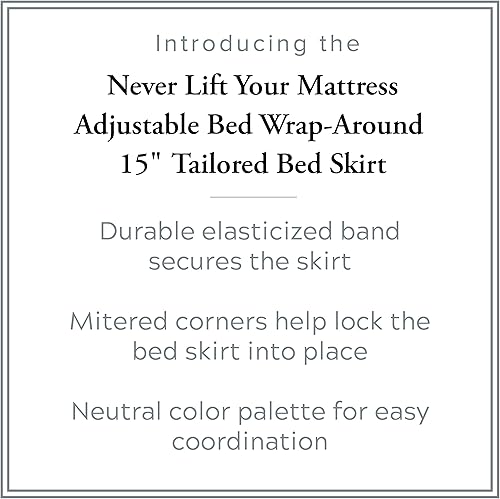 Miniatura 3 de Bed Maker's Falda de cama de microfibra envolvente para camas ajustables, estilo a medida, longitud de caída de 15 pulgadas, matrimonial, color