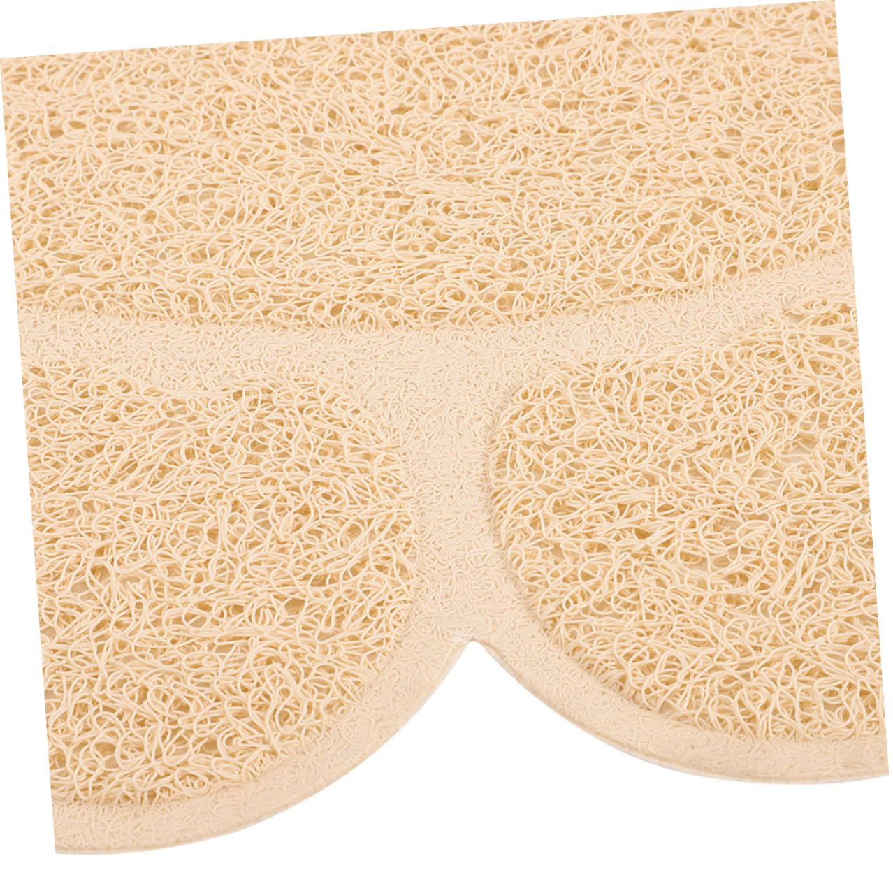 WOONEKY 2 Stück-pack Pvc Katzenstreu Unterlage in Beige Rutschfeste Katzenstreu Matte mit Pfotenform Schützend für Katzenkrallen als Haustiermatte für Eingangsbereich