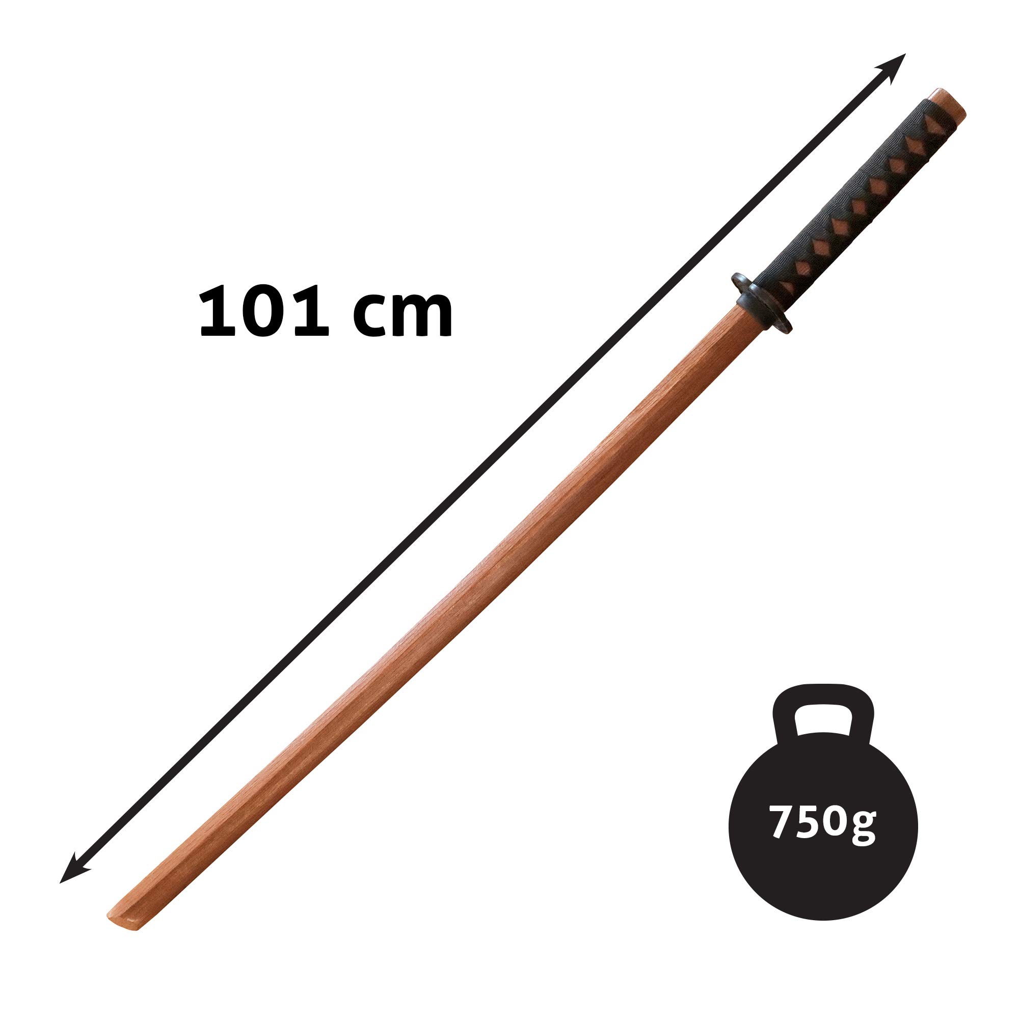 DEPICE Bokken Birnbaum / Tang Li mit Seigriff - schwere Qualität - 750 g / 101 cm