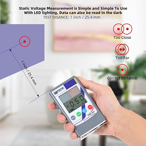 Miniatura 4 de FEITA Medidor de campo electrostático mejorado 0-30KV Medidor electrostático ESD portátil, medidor de detección de campo antiestático infrarrojo