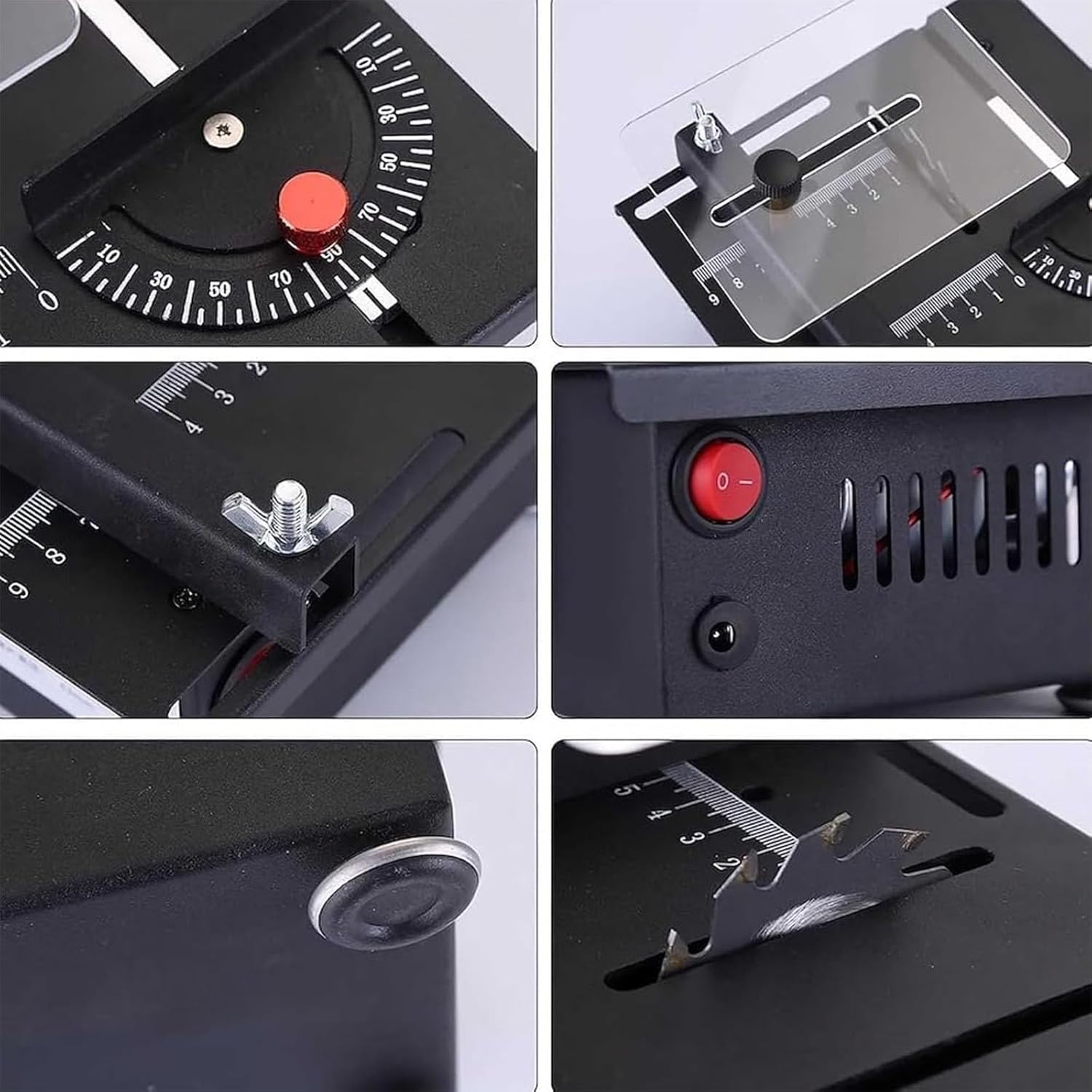 Mini Multifunction Table Saw, Mini Table Saw, Mini Table Saw for Crafts, 7 Speed Adjustable Angle Lift Blade 0-0.63 inch (0-16 mm) Adjustable Depth of Cut Liftable Table Saw (liftableC1)