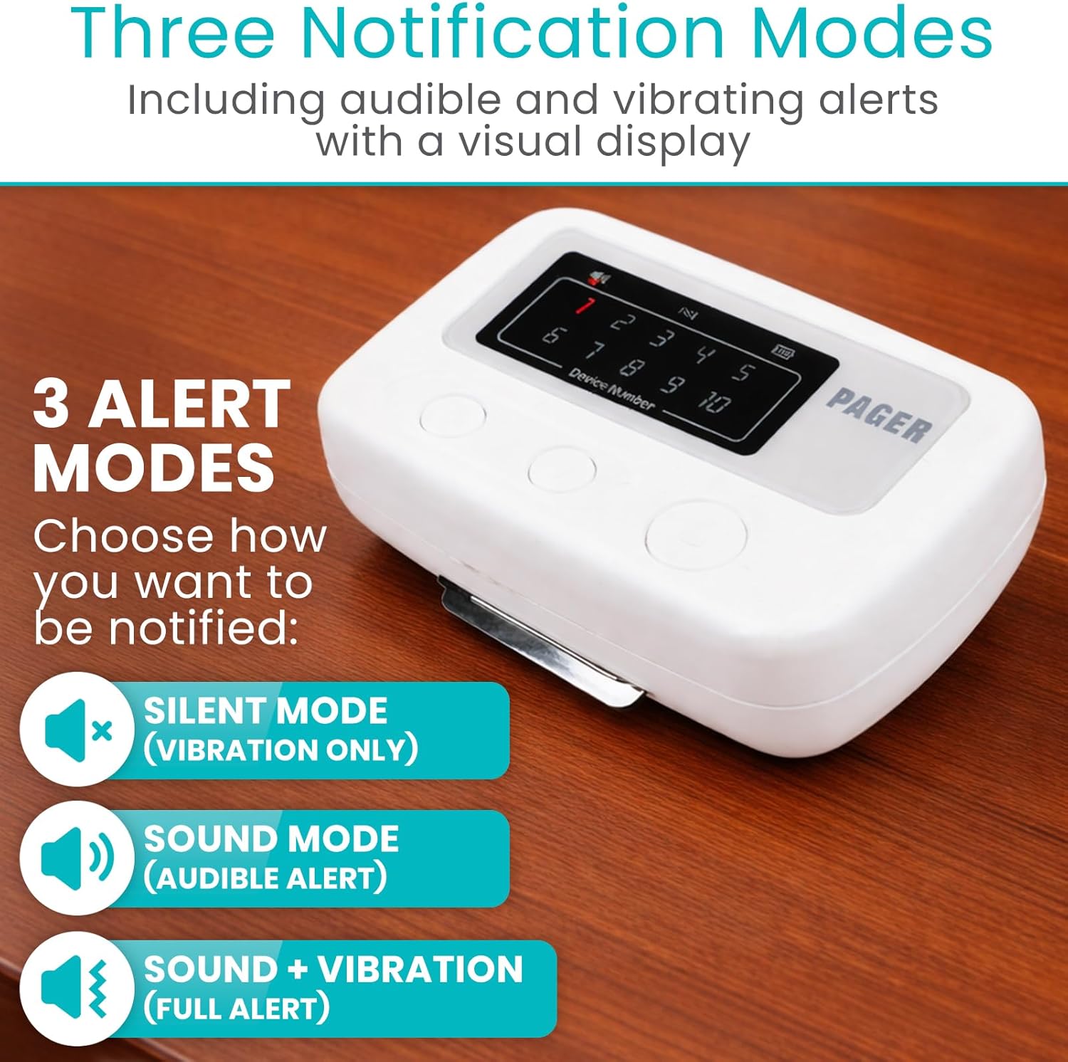 Vive Wireless Caregiver Pager - Nurse Alert for Dementia Patients - Smart Portable Medical System for Caretaker - Connects to Call Button, Door, Window, Bed, Chair, Floor Alarm Pads