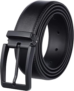 Weifert Men's Stretch Woven Elastic Braided Belt - 1.3" Wide No-Hole Dress Belt for Jeans & Work, Black