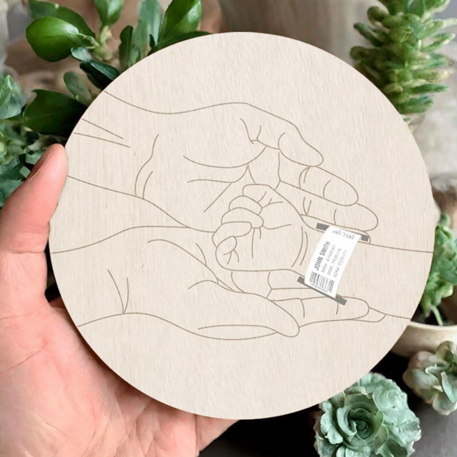 Souvenir de nouveau-né naissance en bois pour hôpital Bracelet de naissance avec informations gravées pour bébé