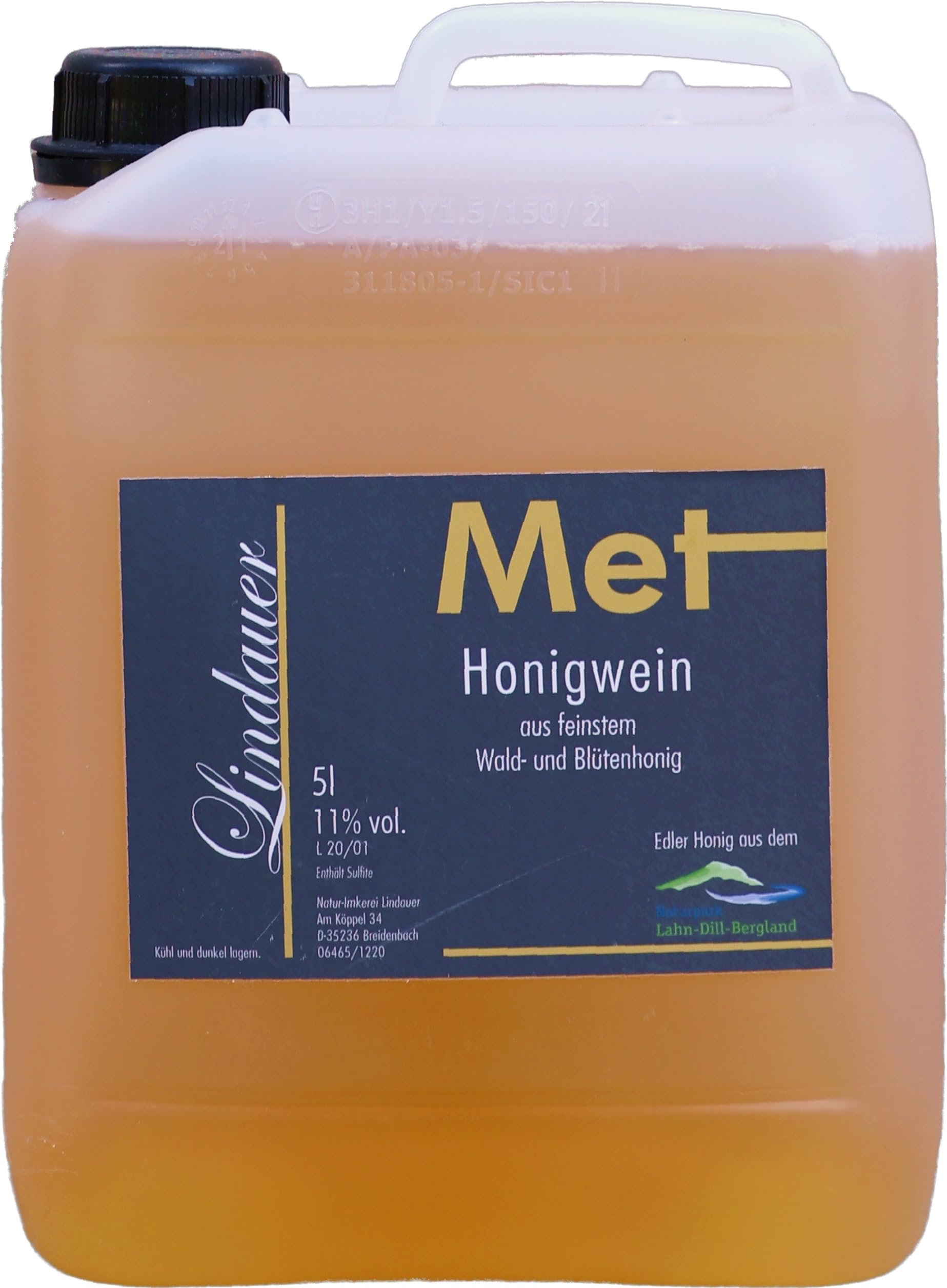 Original Lindauer MET - Lieblicher Honigwein, 11%, 5 L, Premium Met aus Deutschland