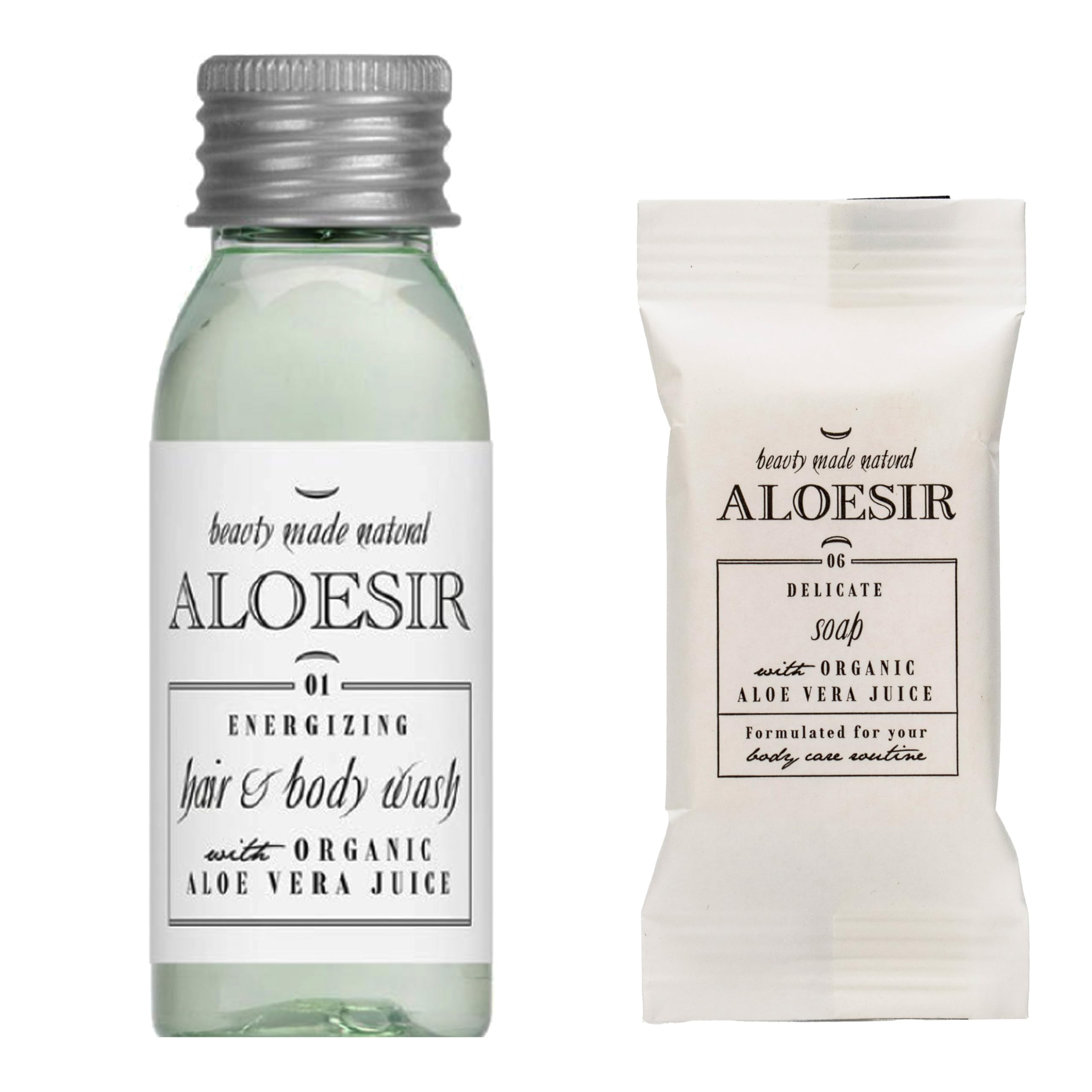 Hotel Set Aloesir Shampoo&Duschgel 31ml 100 Stk. und Seife 15g in Papier 100 Stk.
