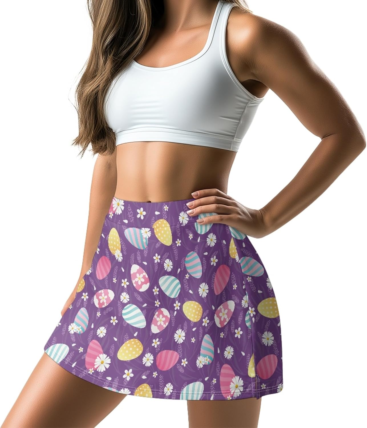 NDISTIN Tennis Skirts for Women High Waisted Athletic Skort Built-in Shorts with Pockets Women's Golf Skorts Skirt