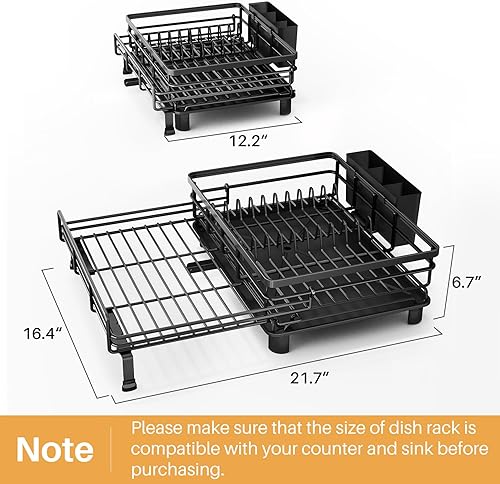Miniatura 6 de SNTD Escurridor de Platos - Estante de Secado de Platos Extensible, Escurridor de Platos Grande para Fregadero de Cocina, Escurridor de Platos de