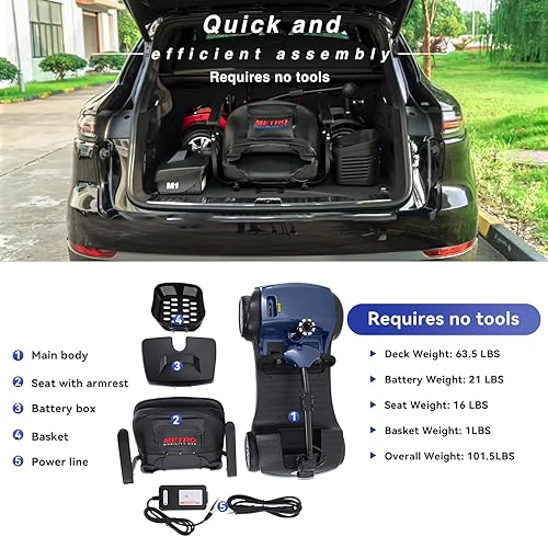 Miniatura 4 de Scooter plegable de movilidad de 4 ruedas para personas mayores con luz LED, ligero y compacto para viajes, scooter eléctrico de movilidad médica