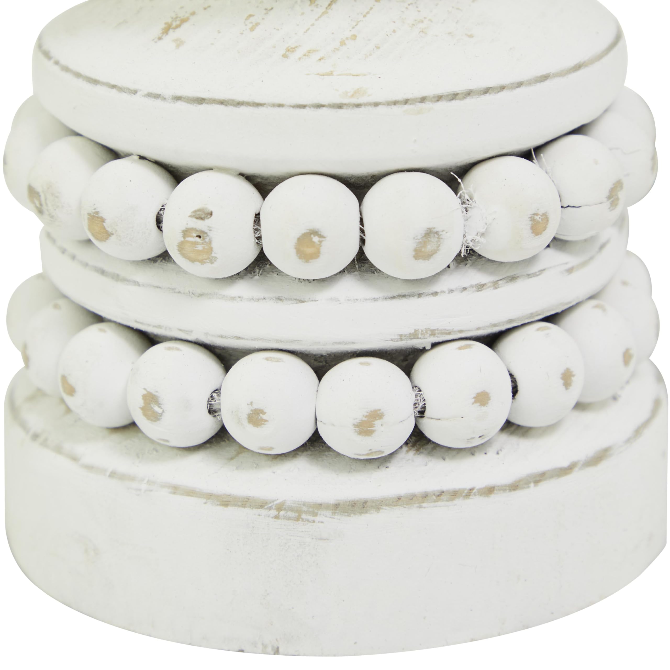 Juego de 2 candelabros Decorativos de Madera Novogratz, 20,3 cm, 10,2 cm de Alto, Color Blanco