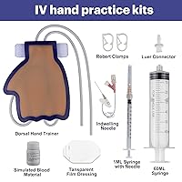 Vista 7 de SimCoach Kit de práctica de flebotomía y venipunción, kit de práctica IV portátil, entrenador de inyección de mano dorsal, kit de inicio IV