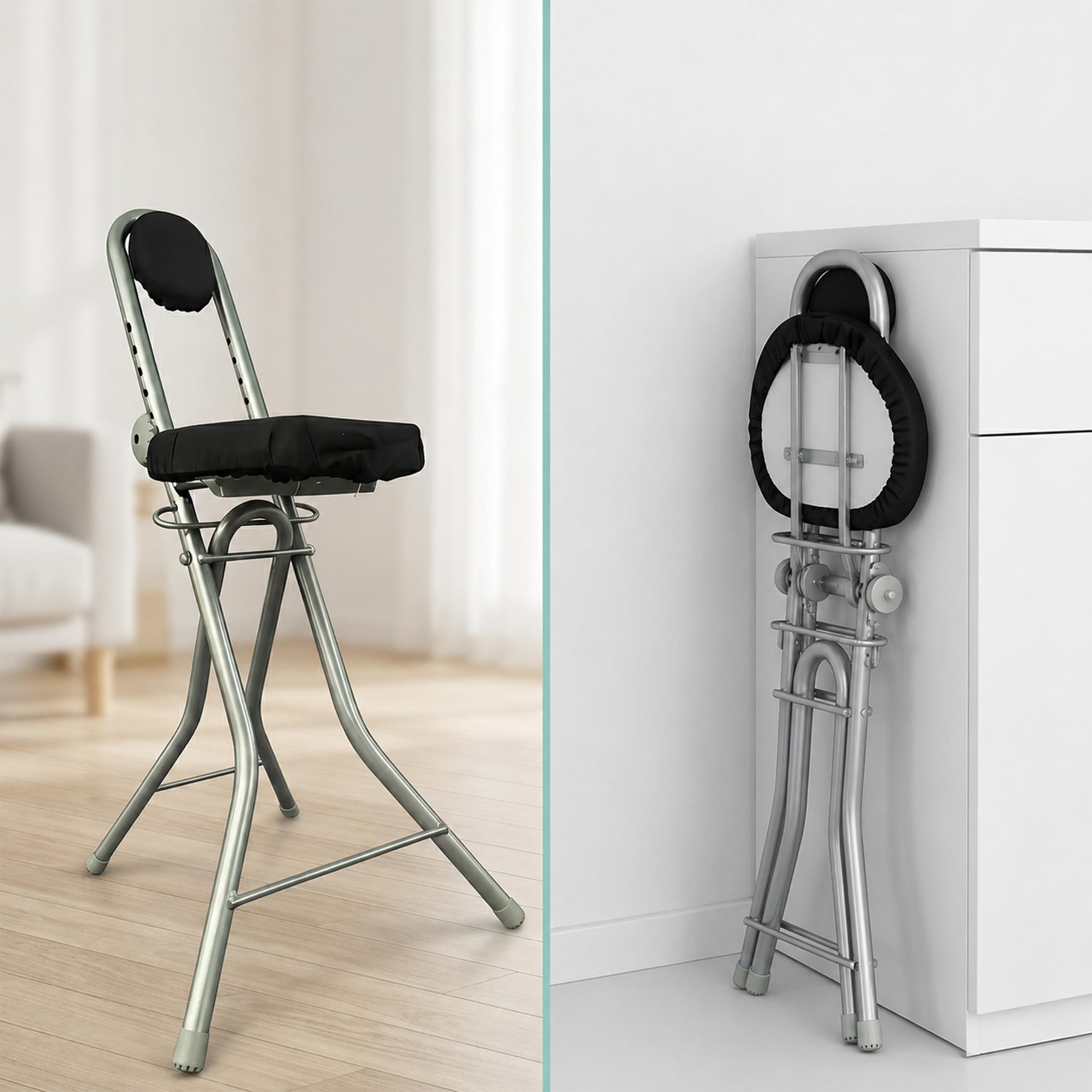 Relaxdays Taburete Plegable de Apoyo de pie, Oficina/hogar
