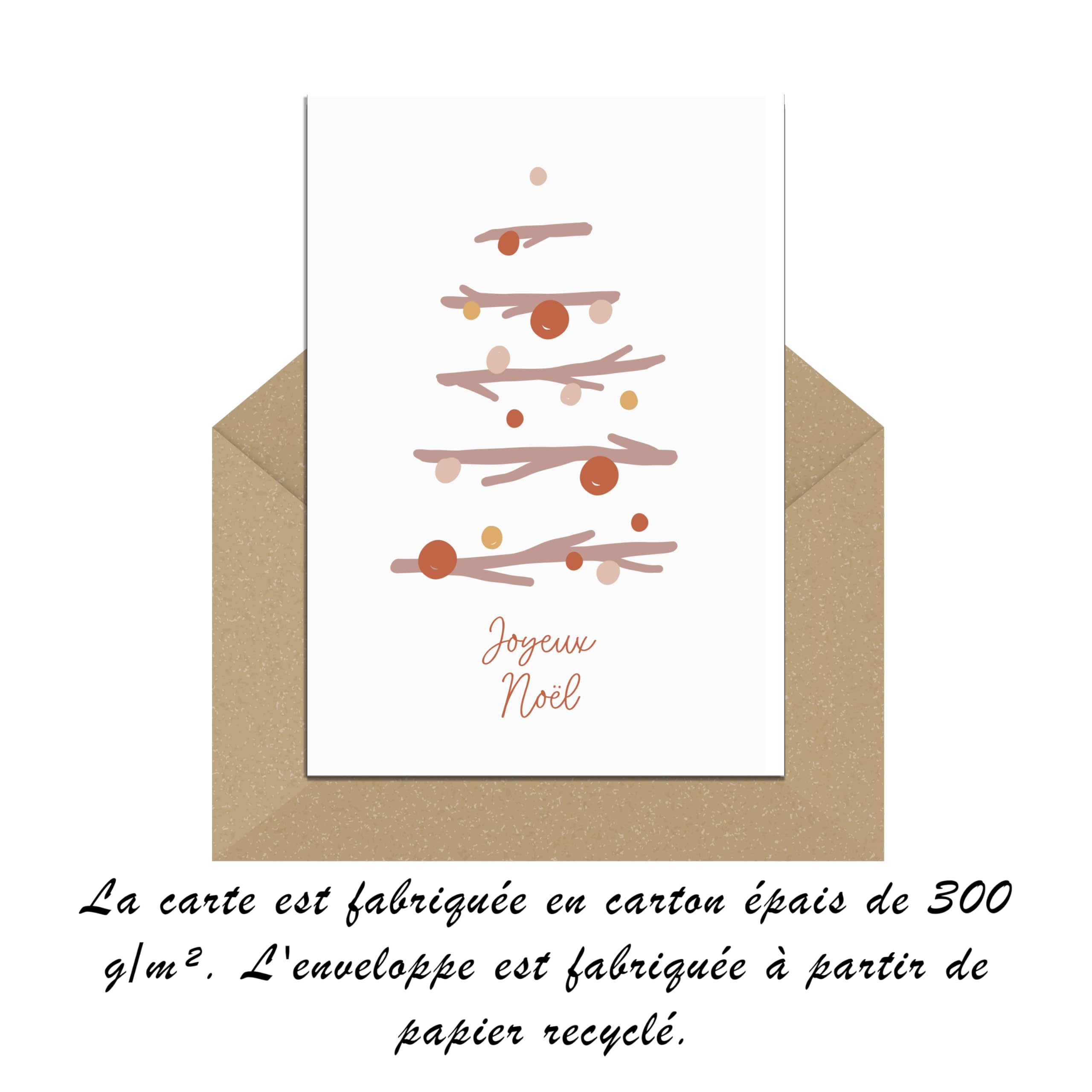 Cartes de Noël avec enveloppe Set de 30 pièces - En français - A6 cartes pliables