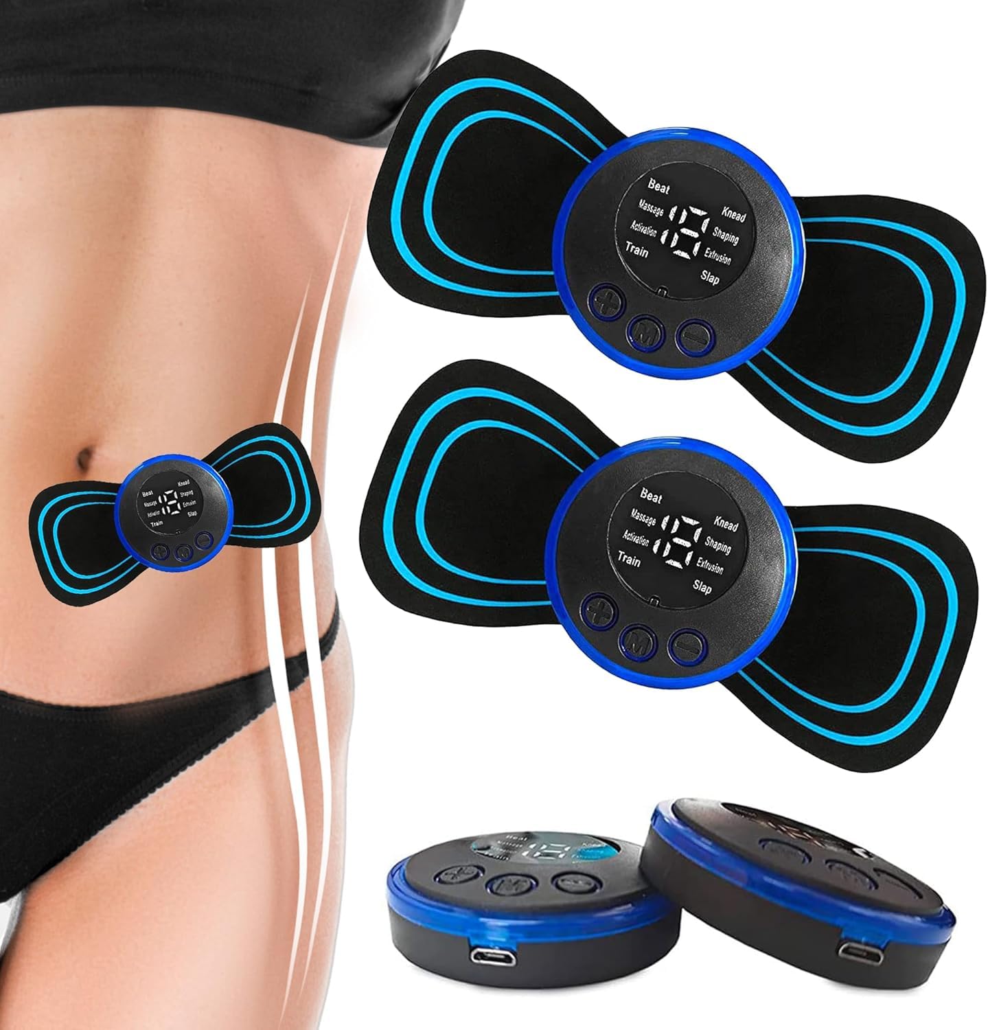 ROMINO Full Body Mini Butterfly TENS Massager Machine for Pain Relief Wireless Vibrating Massager with 8 Modes, 19 Levels Electric Rechargeable EMS Patch for Shoulder, Neck, Arms, Neck, Men/Women (B0DHXYQNX9) Amazon Price History, Amazon Price Tracker