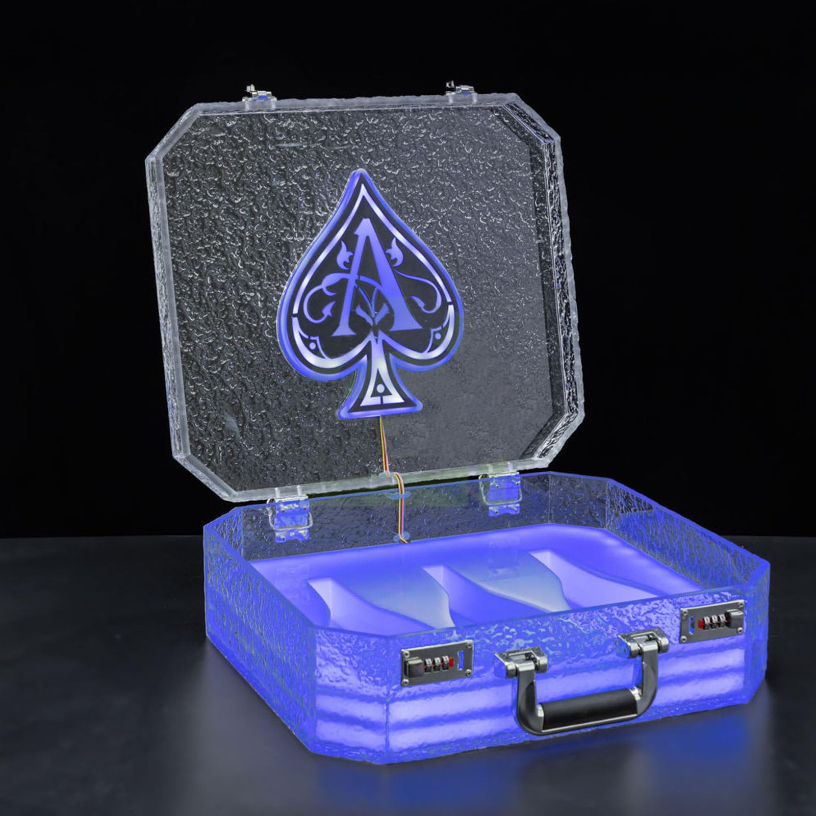 Caja Glorificadora Ace Of Spade Led Recargable Para 3 Botellas, Estuche Para Transportar Botellas De ChampáN Para Discotecas, Fiestas, Bares, Estantes De ExhibicióN De Botellas De Licor