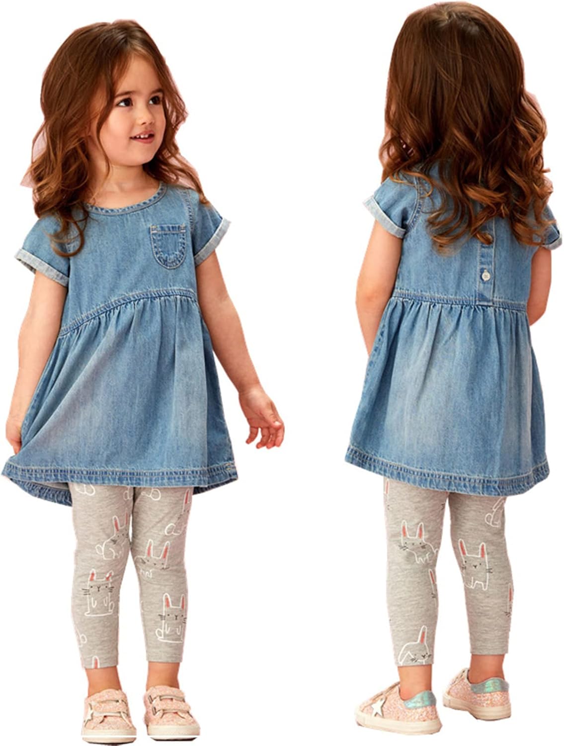 KISSOURBABY Girls Toddlers' Leggings Fashion Stretch Pants Comfortable Bottoms - Image 2