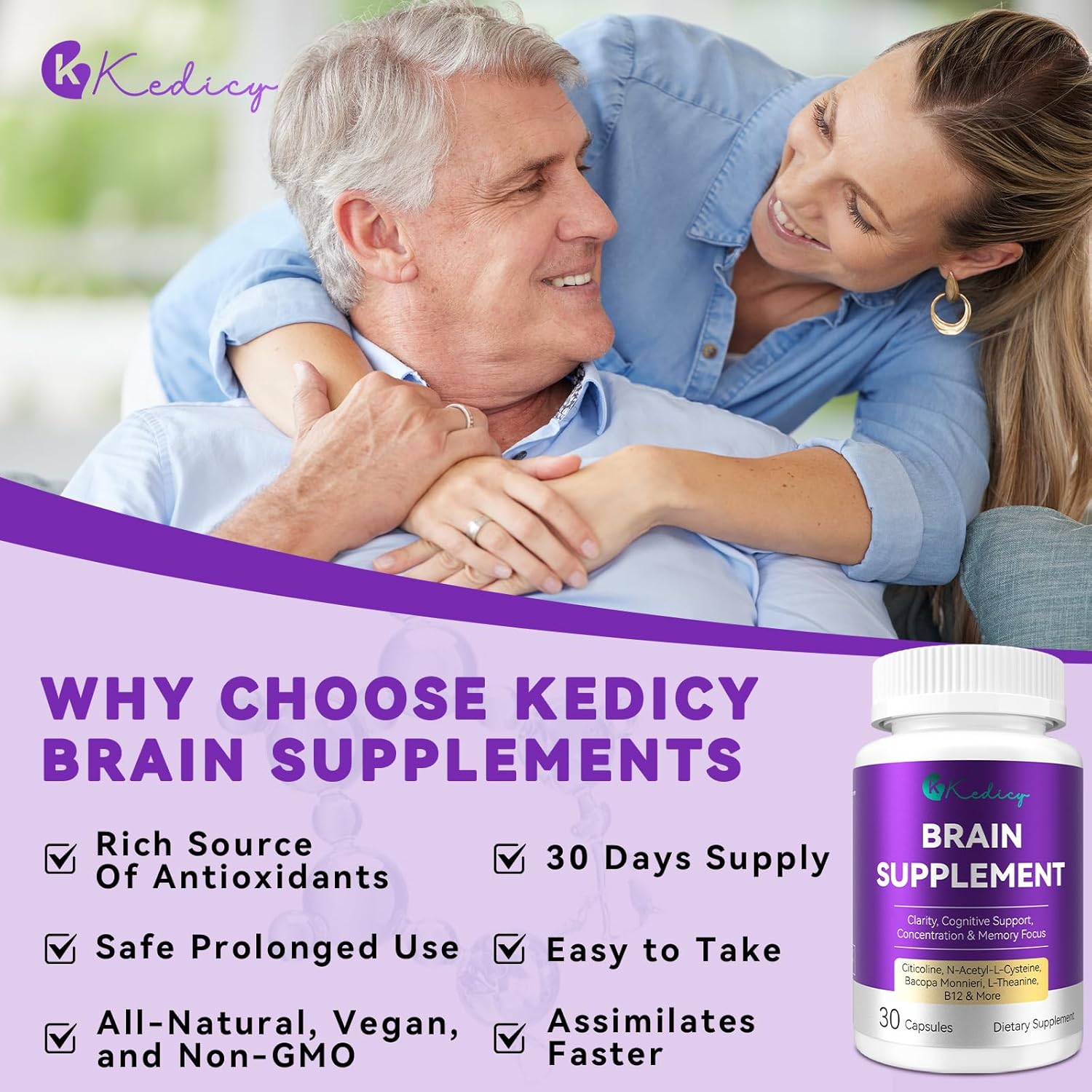 Kedicy Brain Supplements for Memory and Focus