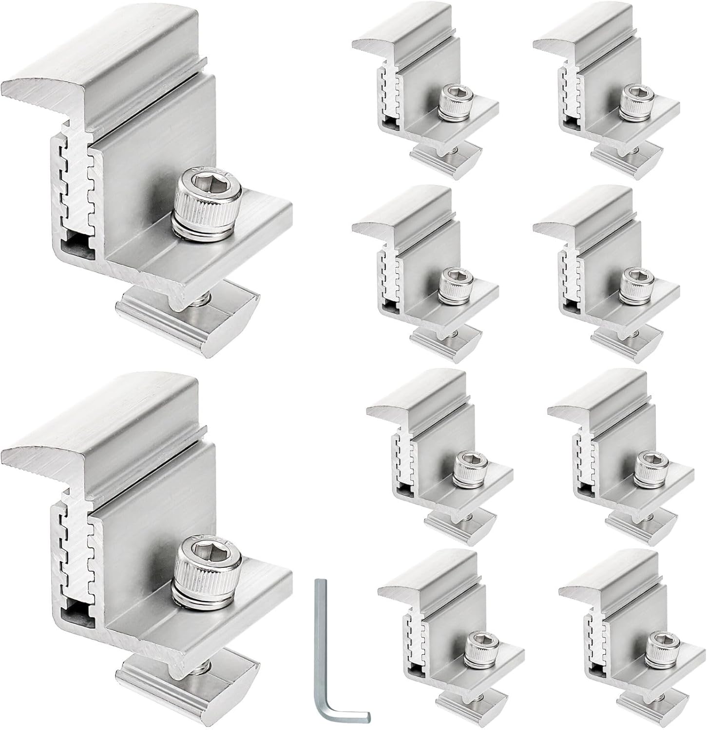 YOUEON 10 Pcs 35-50mm Adjustable Photo voltaic Panel Finish Clamp Mounting Brackets, Anodized Aluminum Alloy Z-Brackets Package for Framed Photo voltaic Modules, Common Roof, RV, Boat Set up