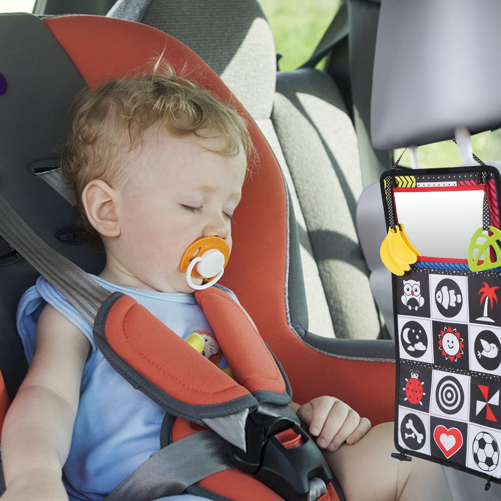 Miroir D'Éveil Montessori LEADSTAR - Jouet Sensoriel Noir Et Blanc Pour Bébé 0-12 Mois