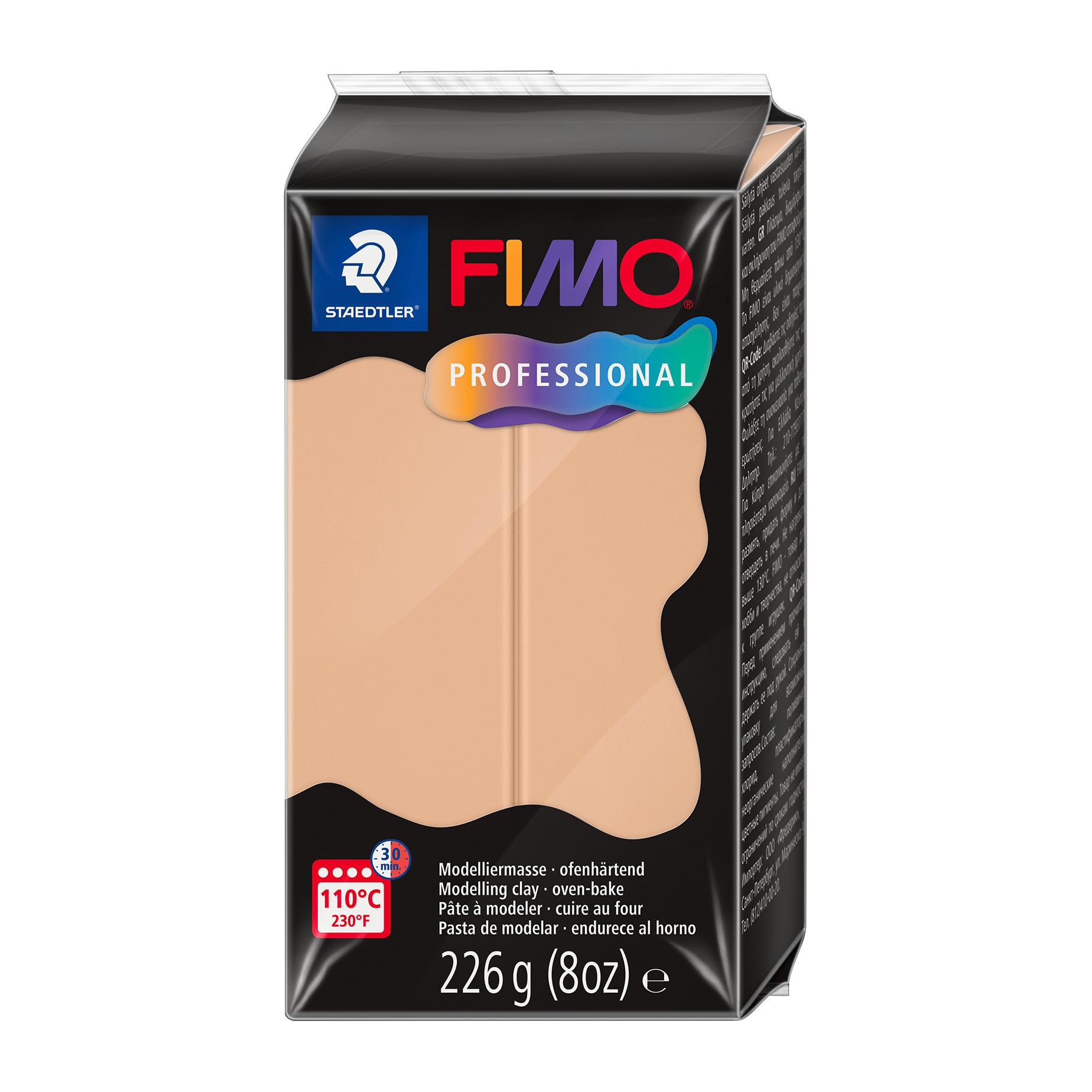 STAEDTLER Polymer Modelling Clay - FIMO Professional - Oven Bake Clay - Sand, 226g - 1 Block, 8042-45