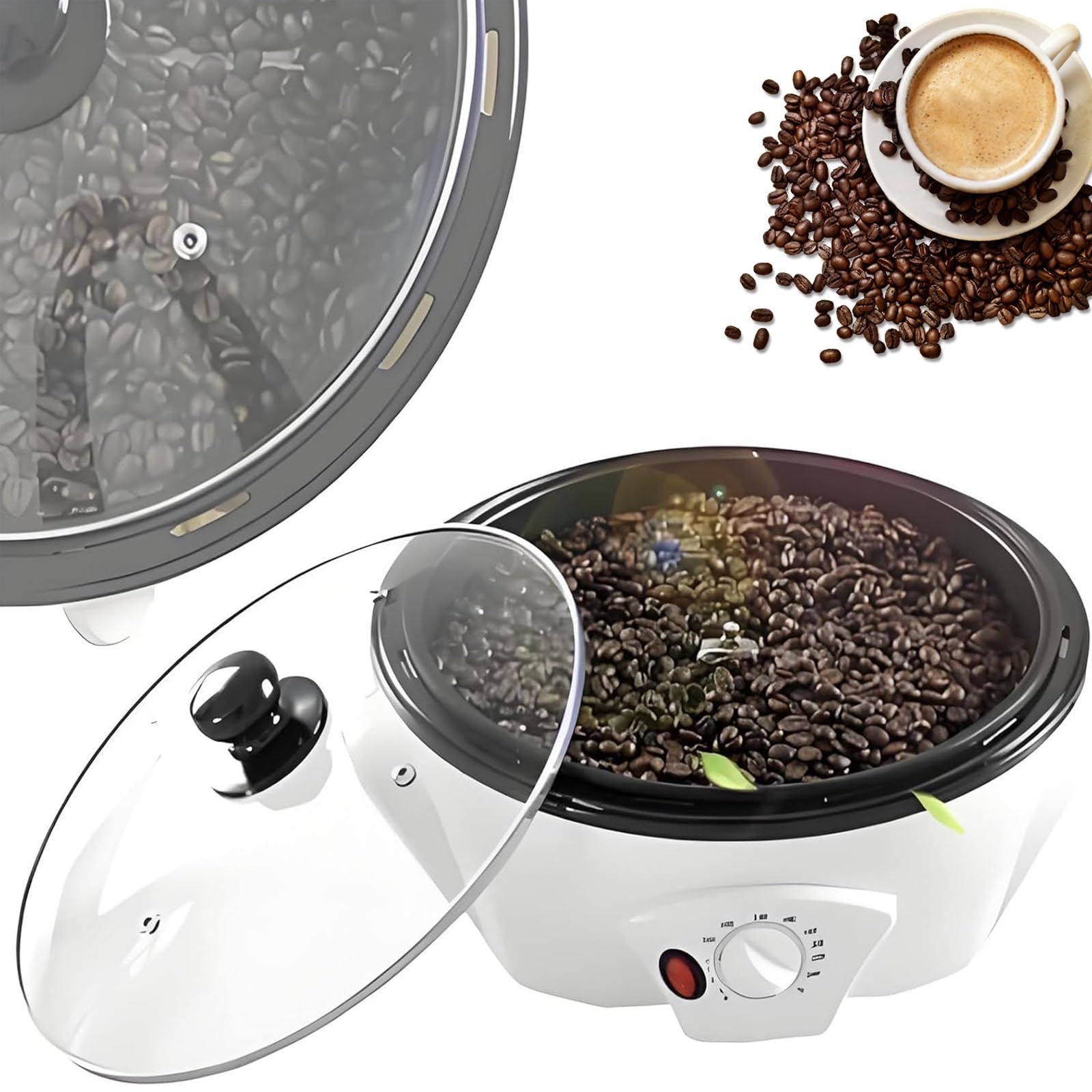 Tostadoras De Café Eléctricas De 1200W Para Uso Doméstico, Tostadora De Café En Grano De 800g, Tostadora-café En Grano, Para Estufa, Encimera Y Uso Comercial