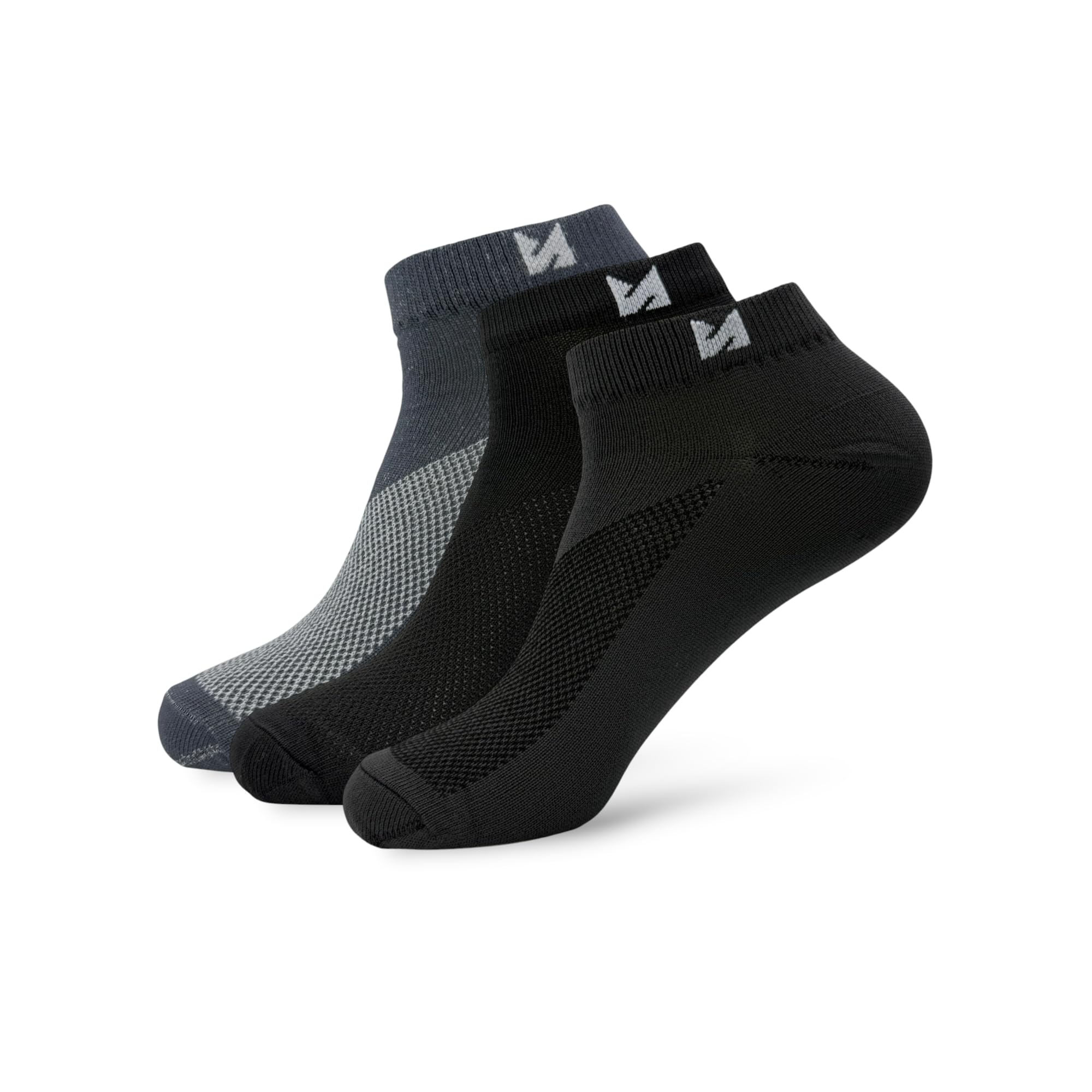 Men’s Sports Ankle Socks | Breathable Mesh Knit | Lightweight Athletic Socks for Running, Gym, Walking | Anti-Odour Comfort Fit | Pack of 3-image-20