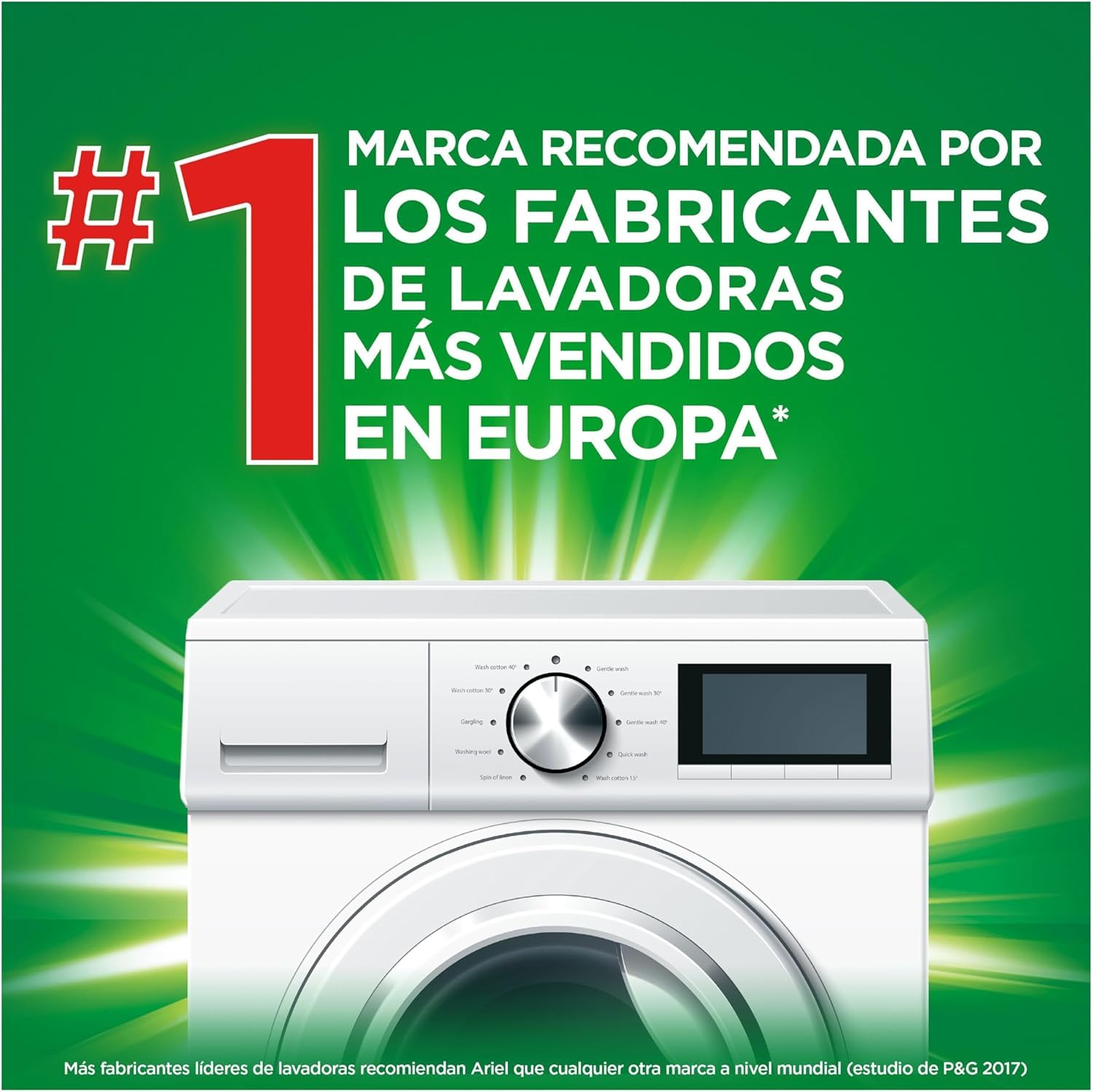 Ariel Detergente Lavadora Liquido 160 Lavados (4x40), Original, Jabon Limpieza Mejorada en Ciclos Mas Frios con la Exclusiva Tecnologia de Limpieza en Frio