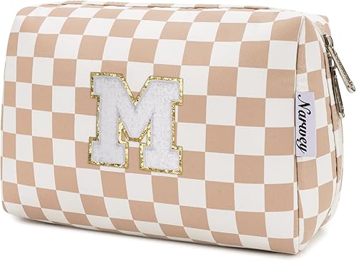 Vista 60 de Narwey Bolsa de maquillaje con iniciales para adolescentes y niñas, regalos de moda de 6, 8, 10, 11, 12, 14, 16, 18 años, bolsa de aseo cosmética