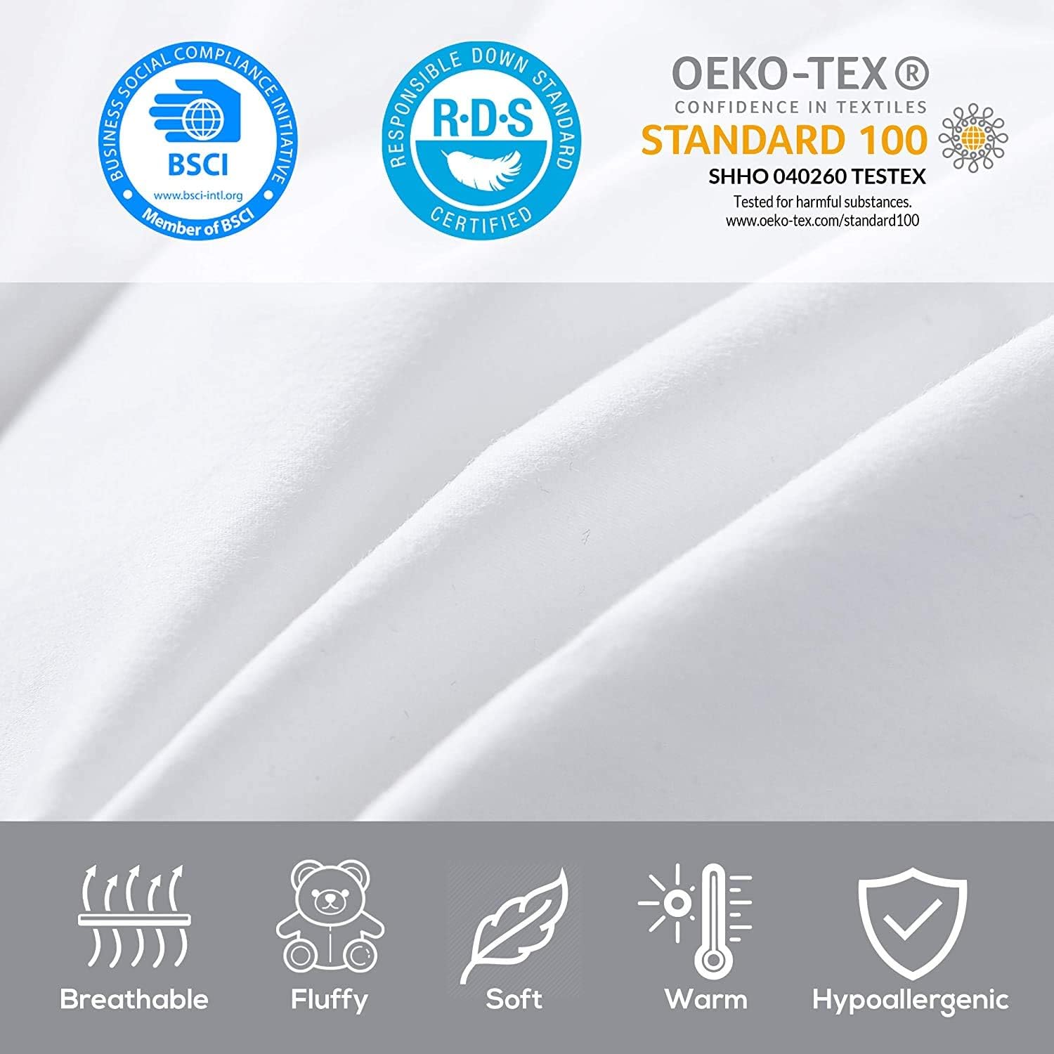 Premium All-Season Oversize Queen Size Luxury Siberian Goose Down Fiber Comforter Duvet Insert 100% Egyptian Cotton Down Feather Comforter (White Solid)