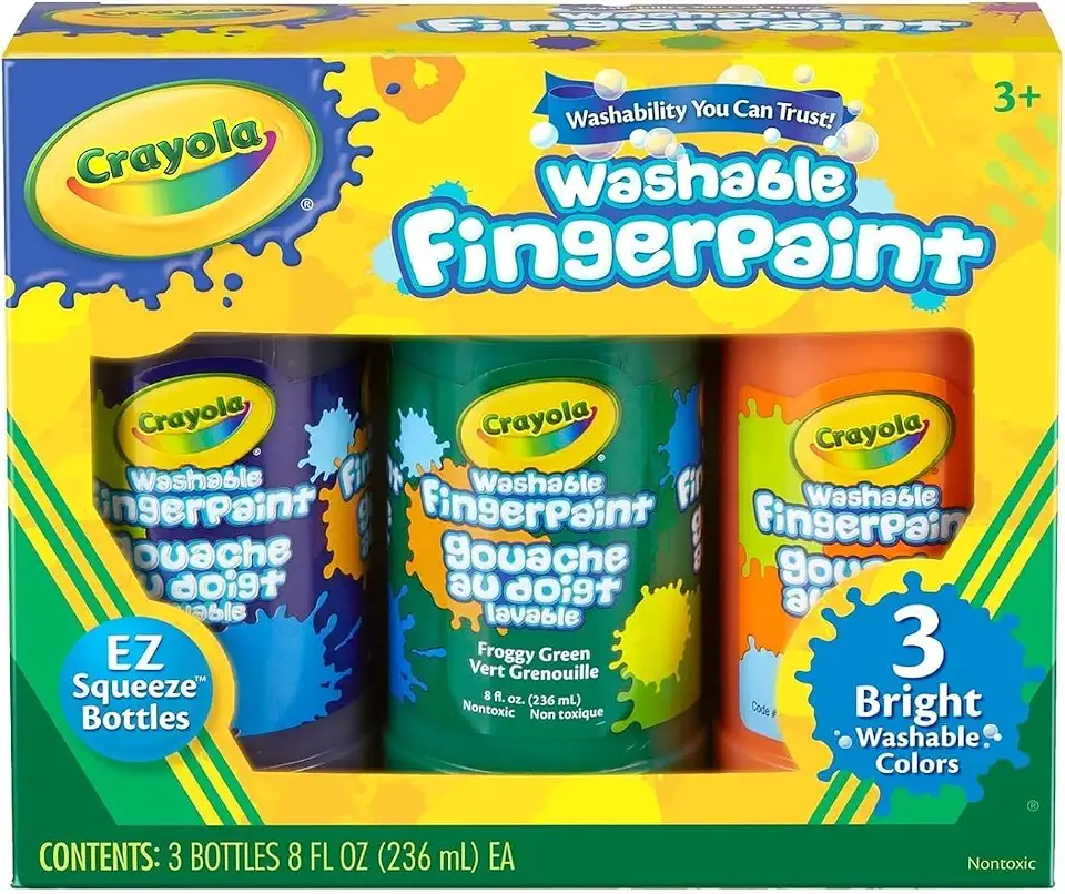3 CT 8-OZ. WASHABLE FINGERPAINT, BOLD COLORS