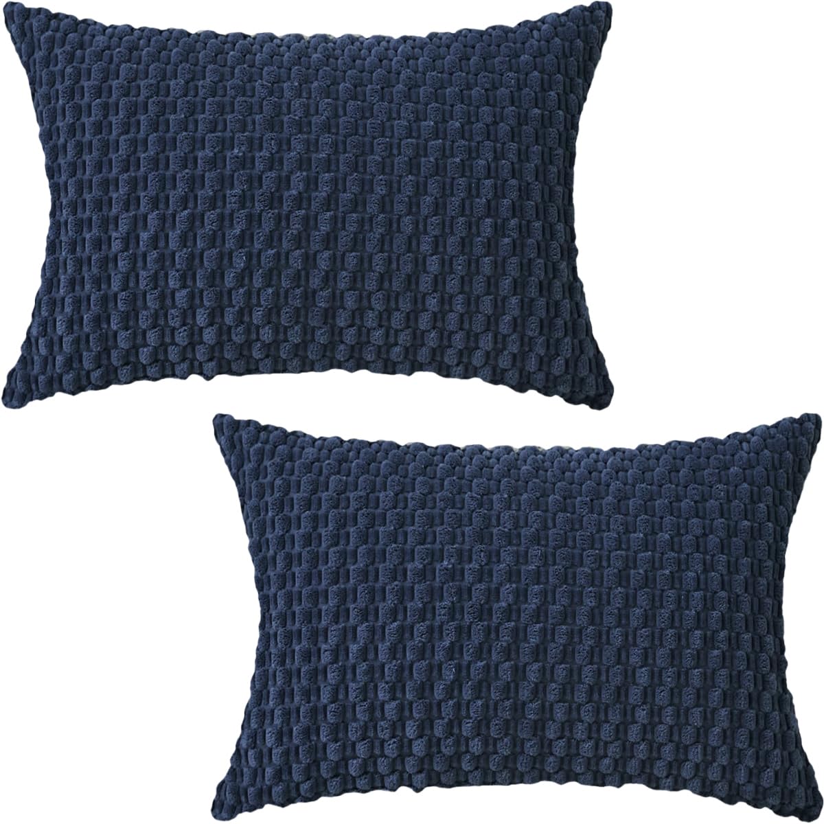 Tennove Cushion Covers 30x50cm Decorative Modern Navy Blue Pillow Cases Pack of 2 Corduroy Boho Soft Throw Pillow Covers Square Pillowcases for Sofa Living Room Bed Home Decor โ image 1