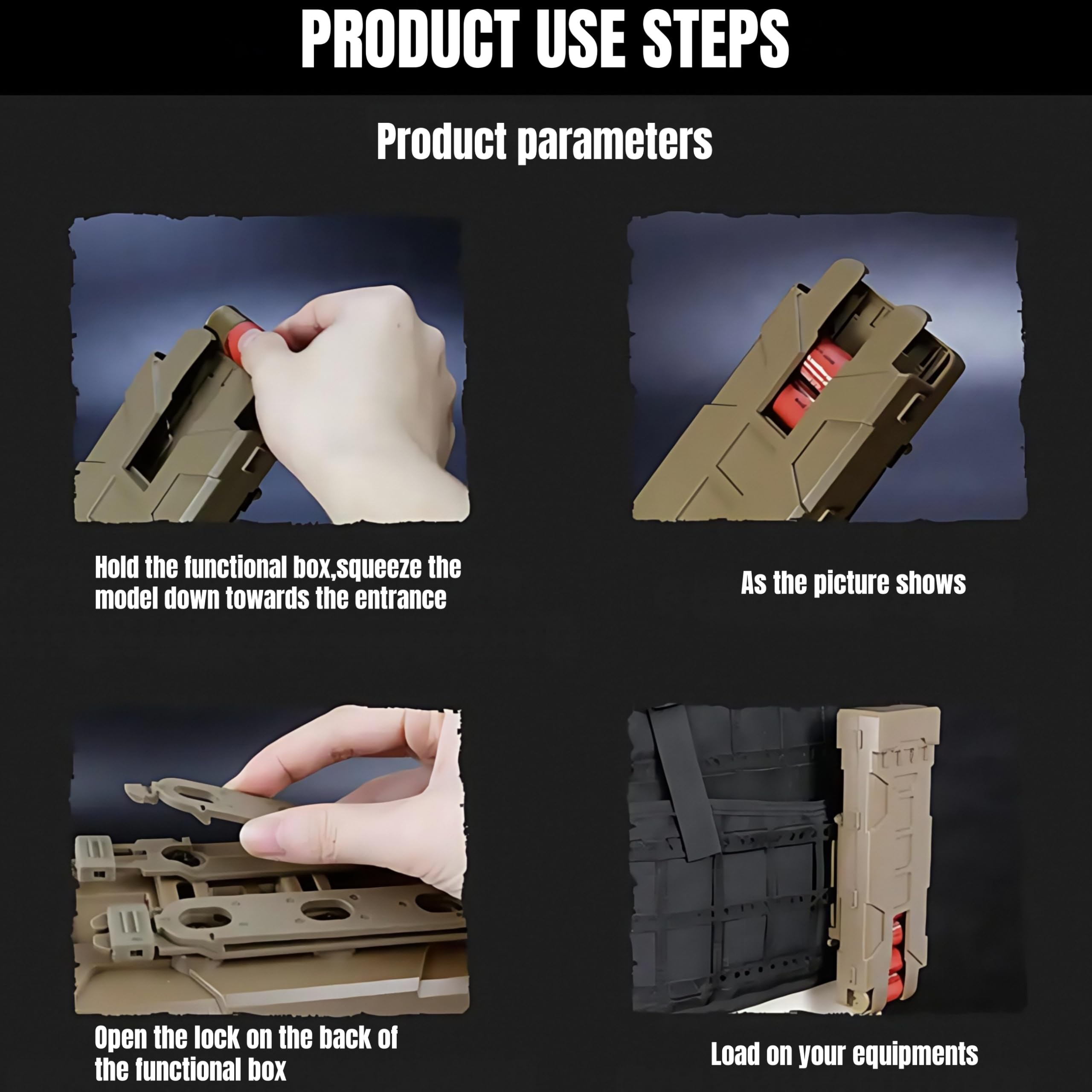 ACEXIER Portacargador táctico Molle para 10 Cartuchos de Calibre 12, Soporte para Recarga, Bolsa para munición, Airsoft y Paintball