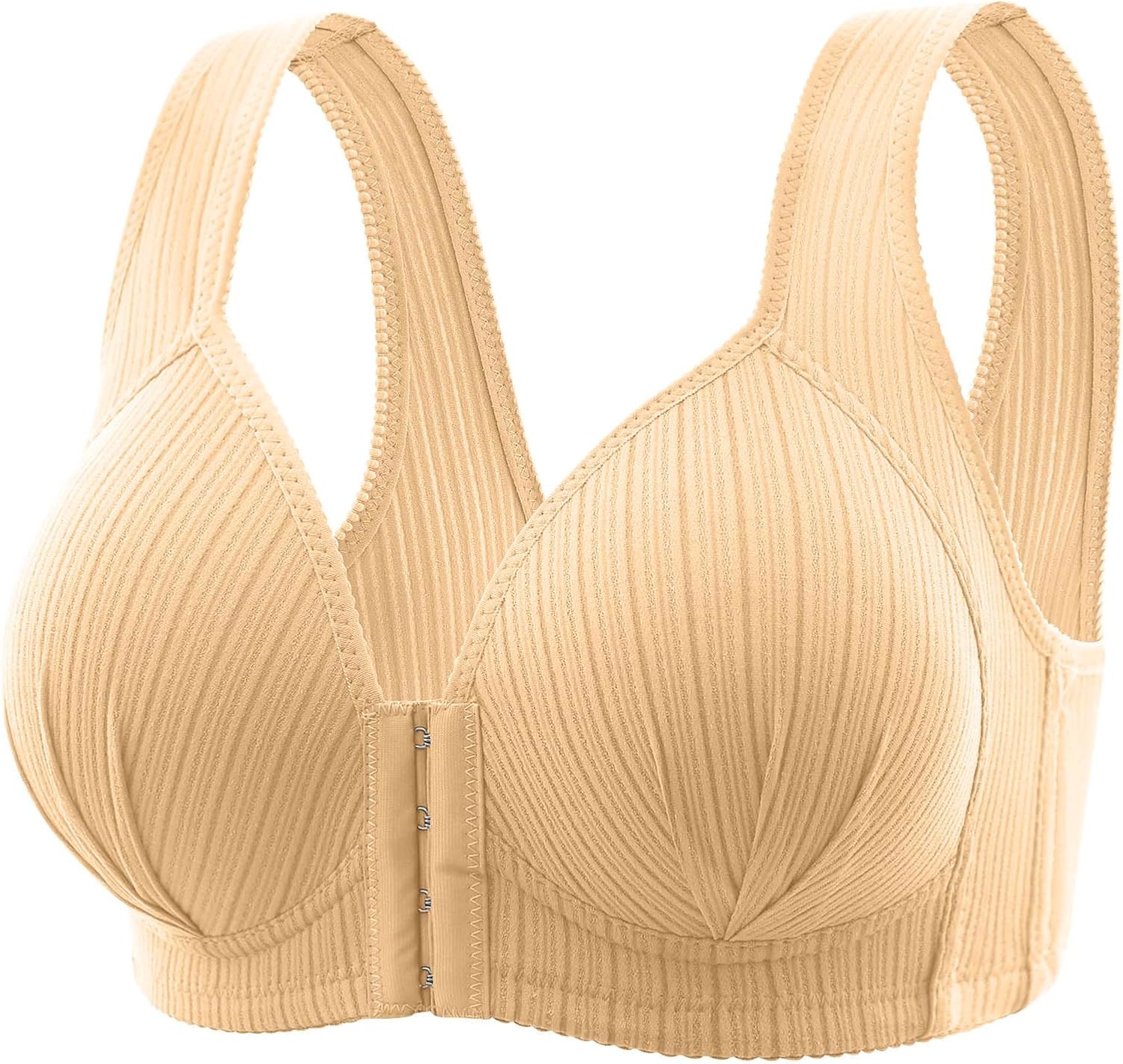 Front Closure Bras for Women Plus Size Wireless Full Coverage No Underwire Push Up Bras Seamless Support Minimizer Bra