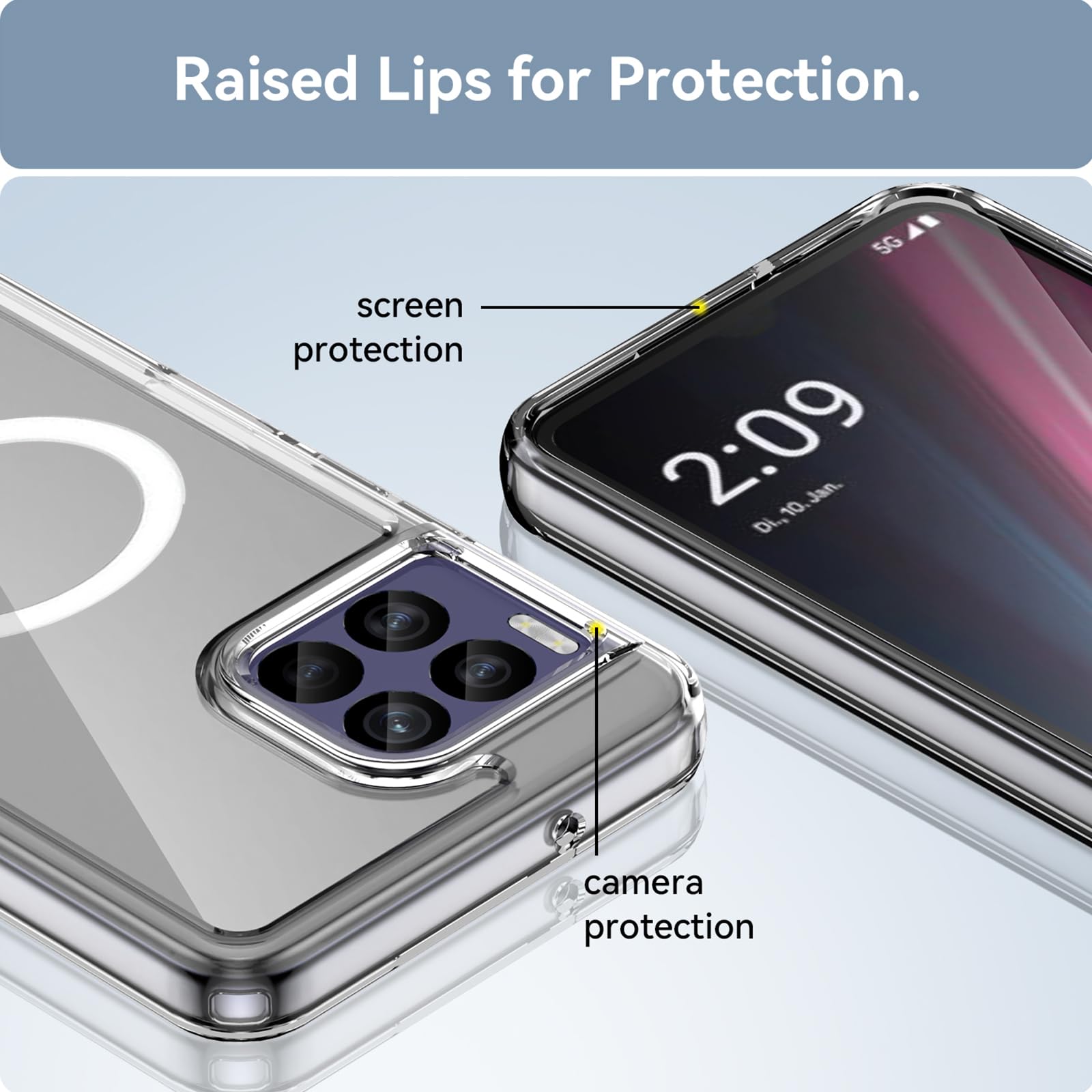 Crystal Hülle Für T-Mobile Phone 2 Pro / REVVL 7 Pro – Transparent, Stoßfest, Anti-Gelb, TPU + PC