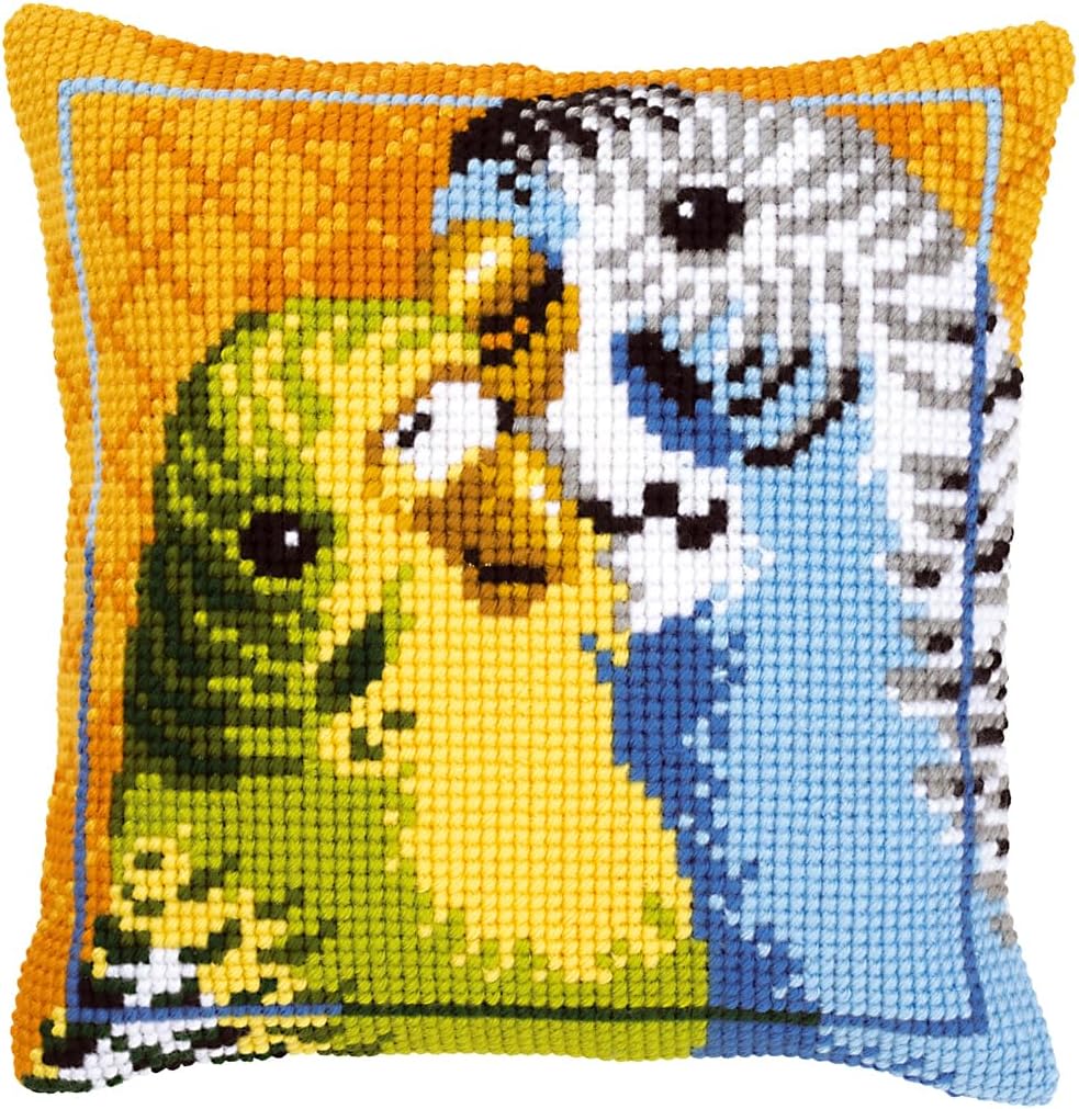 Vervaco Budgies Cushion Cross Stitch Kit