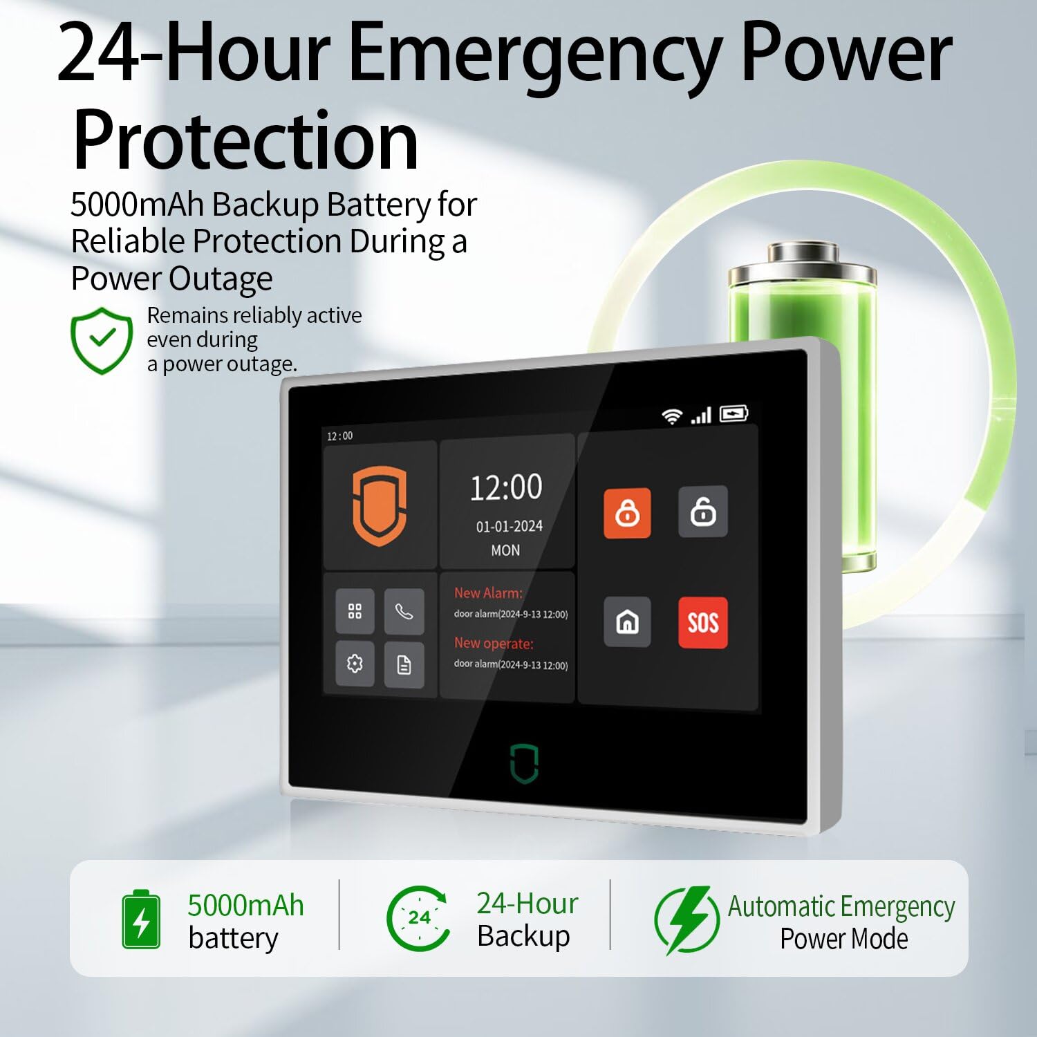 Wolf Guard WT4F-01A Sistema de Alarma 4G + WiFi Pantalla Táctil 7" | Sistema Completo Inteligente Tuya, App/SMS/Alarma de Llamada Telefónica, Sirena Exterior 110 dB, Sensores Incluidos