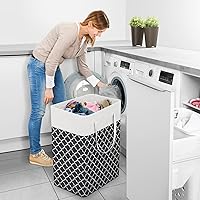 Vista 6 de StorageRight Cesta de Lavandería Canasta Grande Plegable con Asas de Fácil Transporte, Cestas de Ropa Independientes para Lavandería, Dormitorio