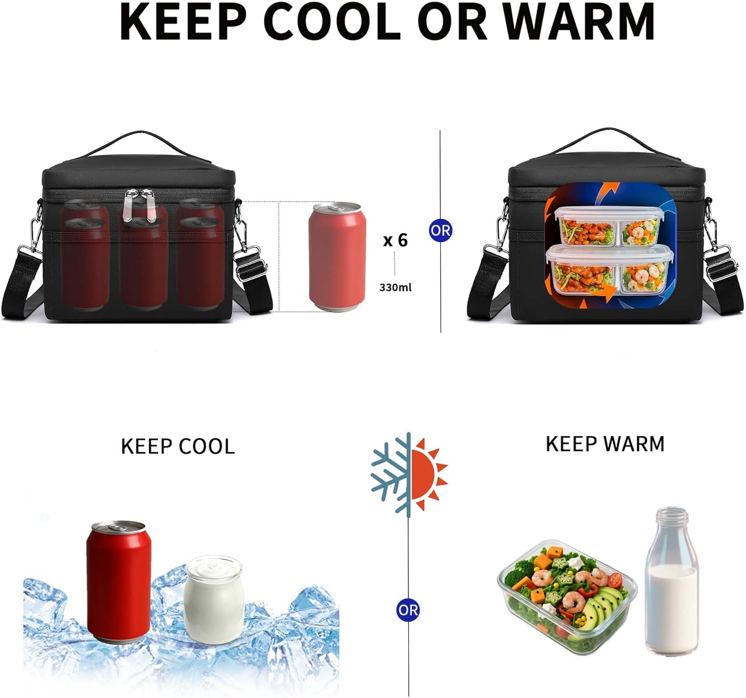 Insulated Lunch Bag for Women Adult Lunch Box Lightweight Waterproof Lunchbox Soft Cooler Reusable Lunch Bags for Work - Image 2